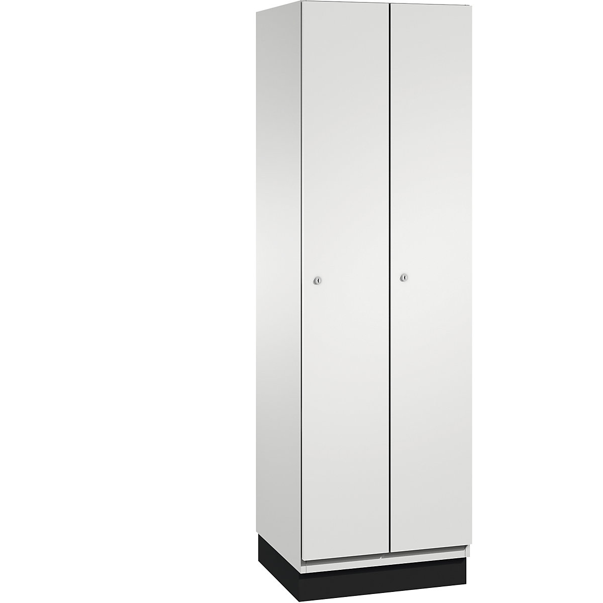CAMBIO cloakroom locker with sheet steel doors – C+P, 2 compartments, 600 mm wide, body light grey / door light grey-3