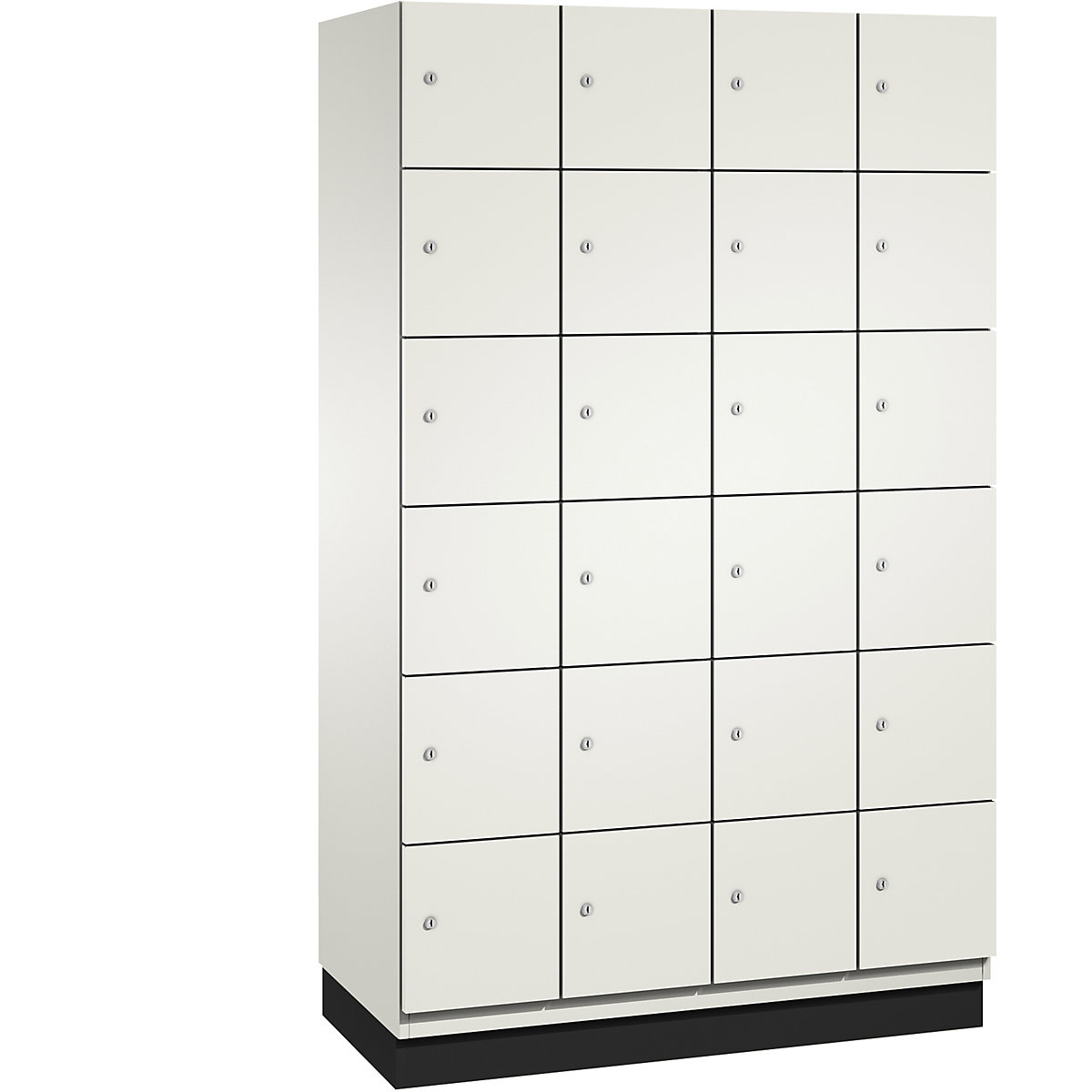 CAMBIO compartment locker with HPL doors – C+P, 24 compartments, body pure white / door white, width 1200 mm-2