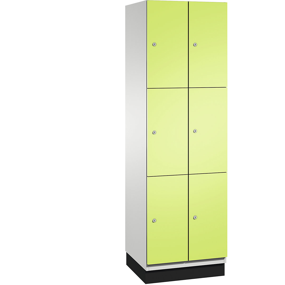 CAMBIO compartment locker with sheet steel doors – C+P, 6 compartments, width 600 mm, body light grey / door viridian green-5