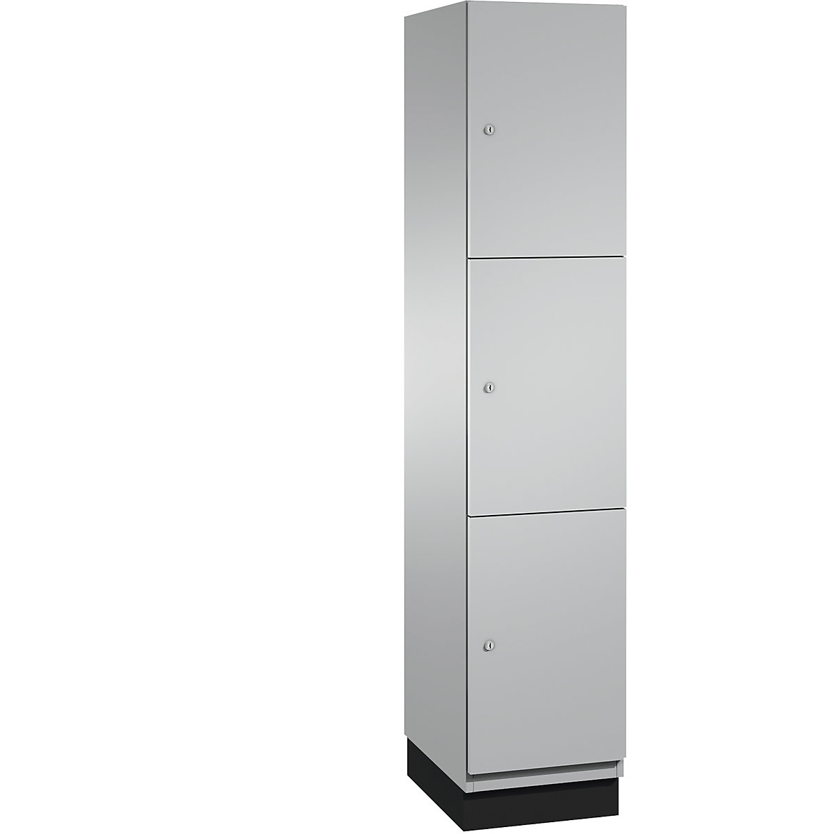 CAMBIO compartment locker with sheet steel doors – C+P, 3 compartments, width 400 mm, body white aluminium / door white aluminium-13