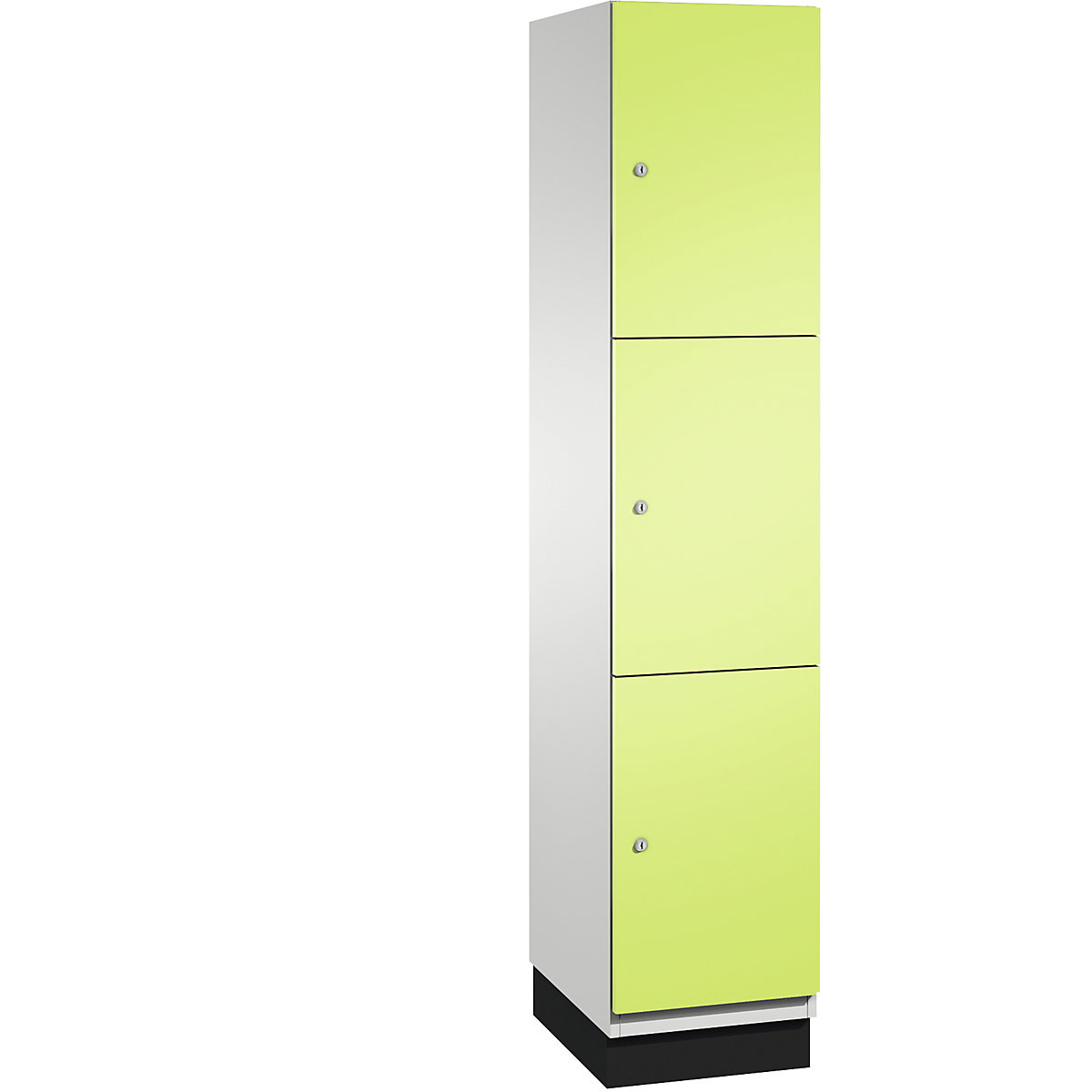CAMBIO compartment locker with sheet steel doors – C+P, 3 compartments, width 400 mm, body light grey / door viridian green-7