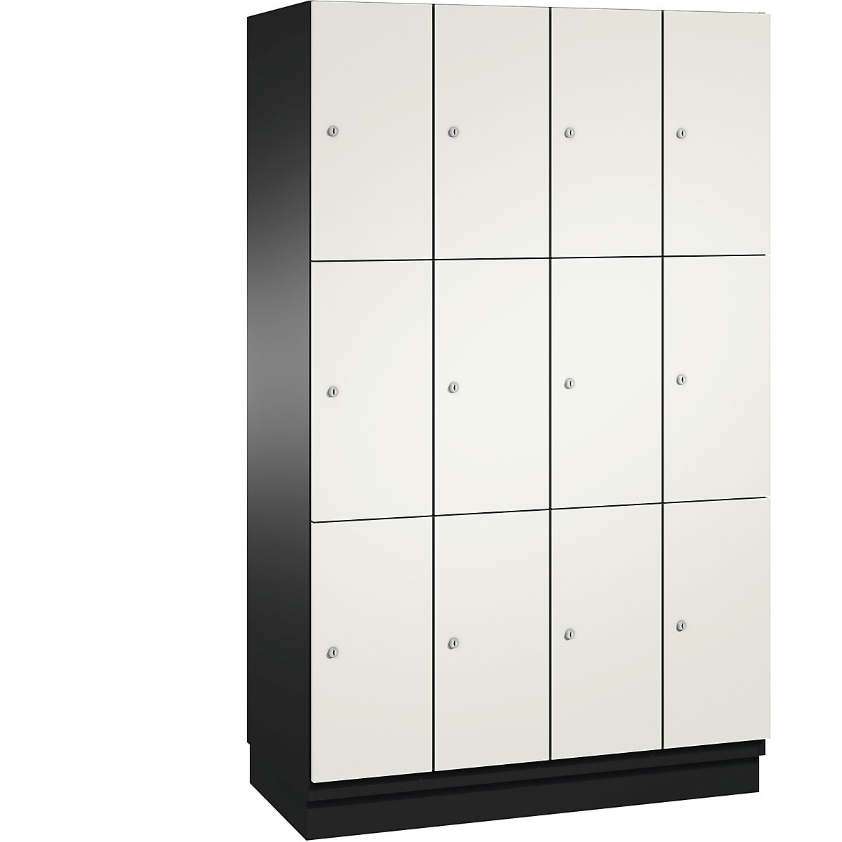 CAMBIO compartment locker with sheet steel doors – C+P, 12 compartments, width 1200 mm, body pure white / door pure white, compartment height 616.6 mm-9