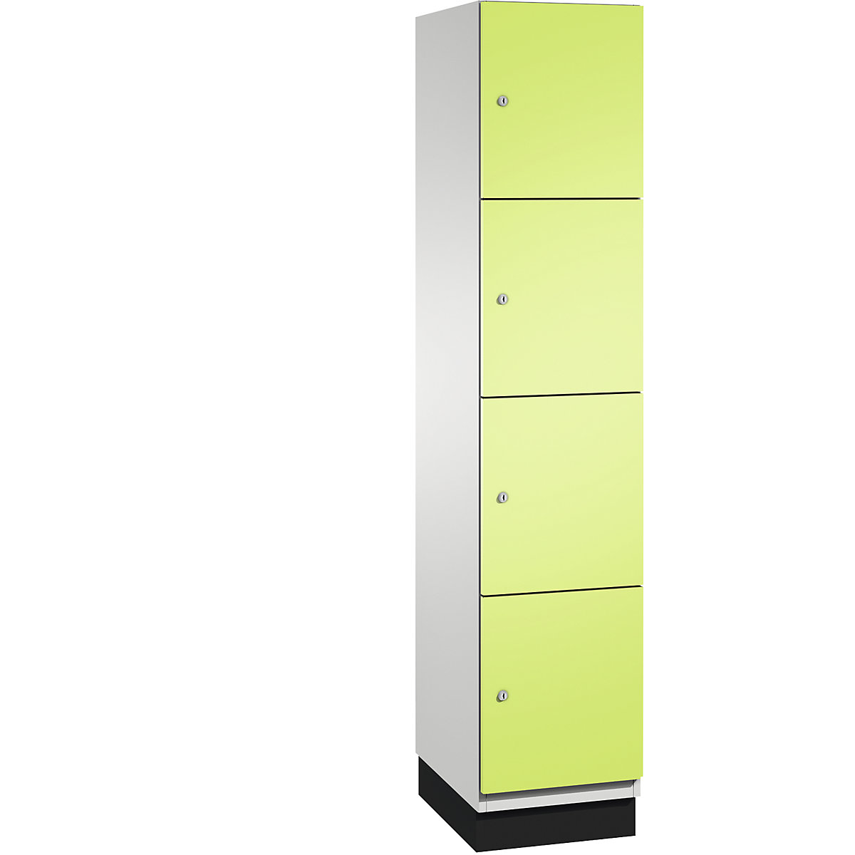 CAMBIO compartment locker with sheet steel doors – C+P, 4 compartments, width 400 mm, body light grey / door viridian green-11