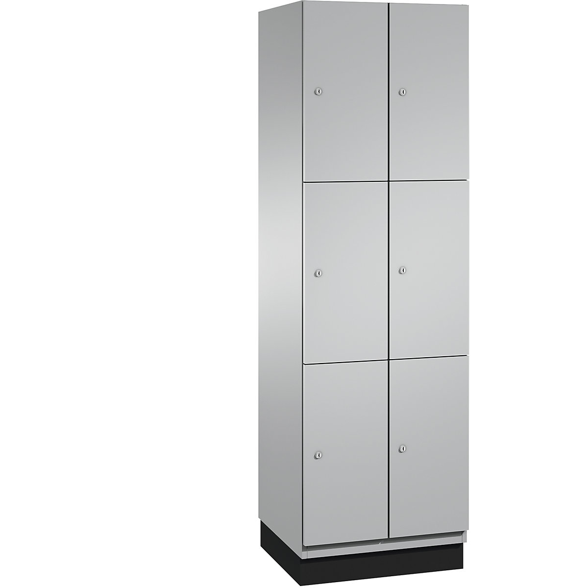 CAMBIO compartment locker with sheet steel doors – C+P, 6 compartments, width 600 mm, body white aluminium / door white aluminium-13