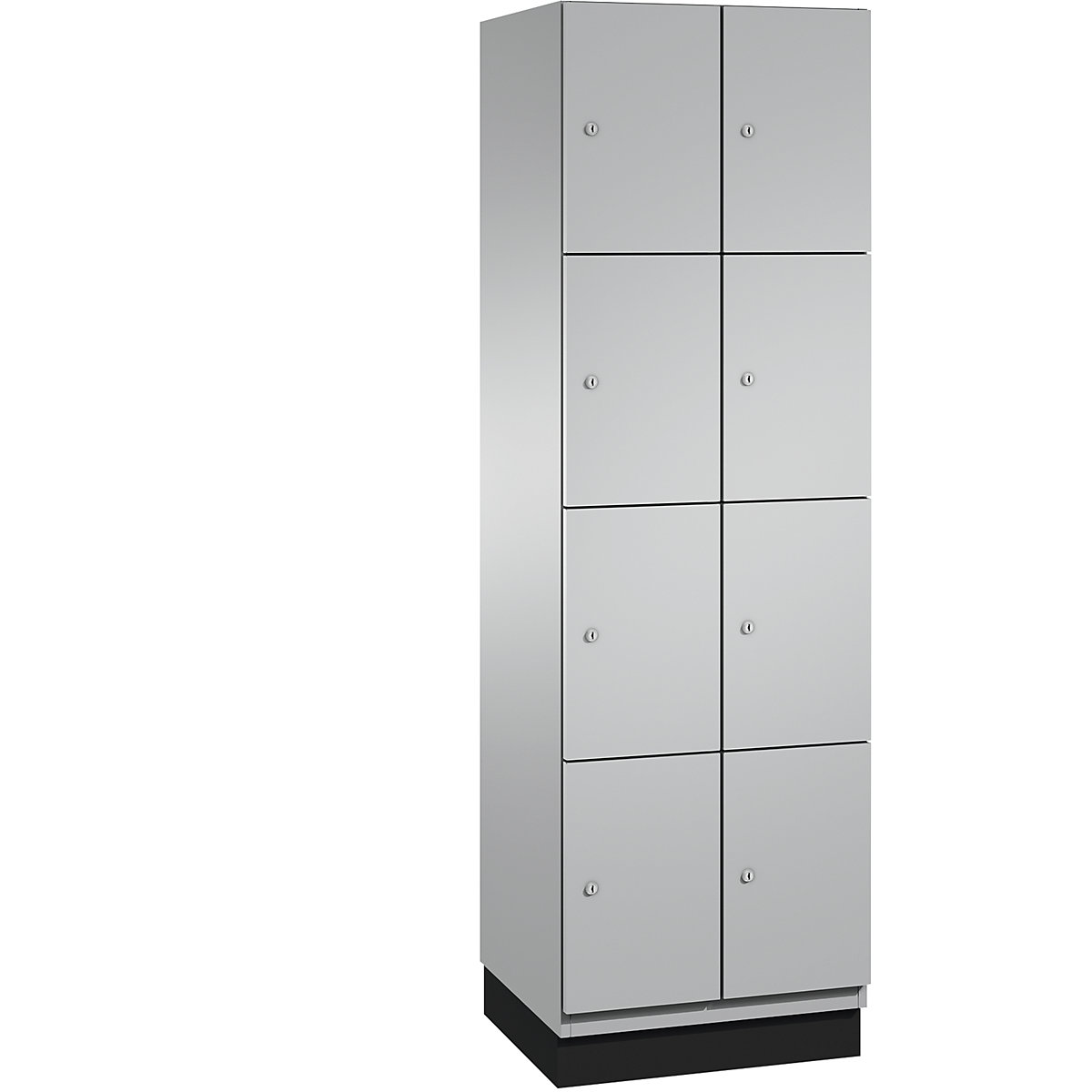 CAMBIO compartment locker with sheet steel doors – C+P, 8 compartments, width 600 mm, body white aluminium / door white aluminium-11