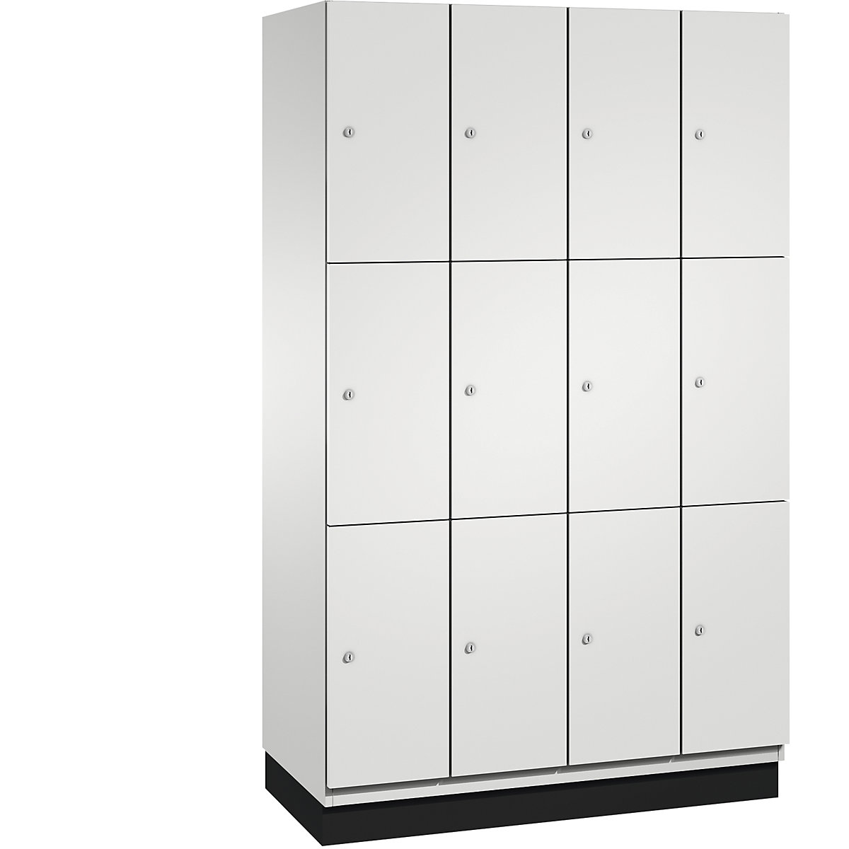 CAMBIO compartment locker with sheet steel doors – C+P, 12 compartments, width 1200 mm, body light grey / door light grey, compartment height 616.6 mm-15