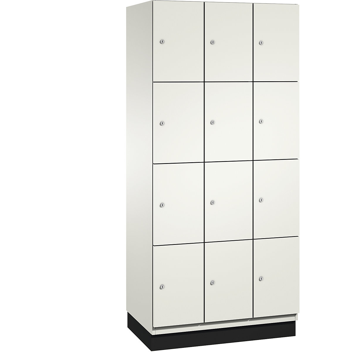CAMBIO compartment locker with sheet steel doors – C+P, 12 compartments, width 900 mm, body pure white / door pure white-8
