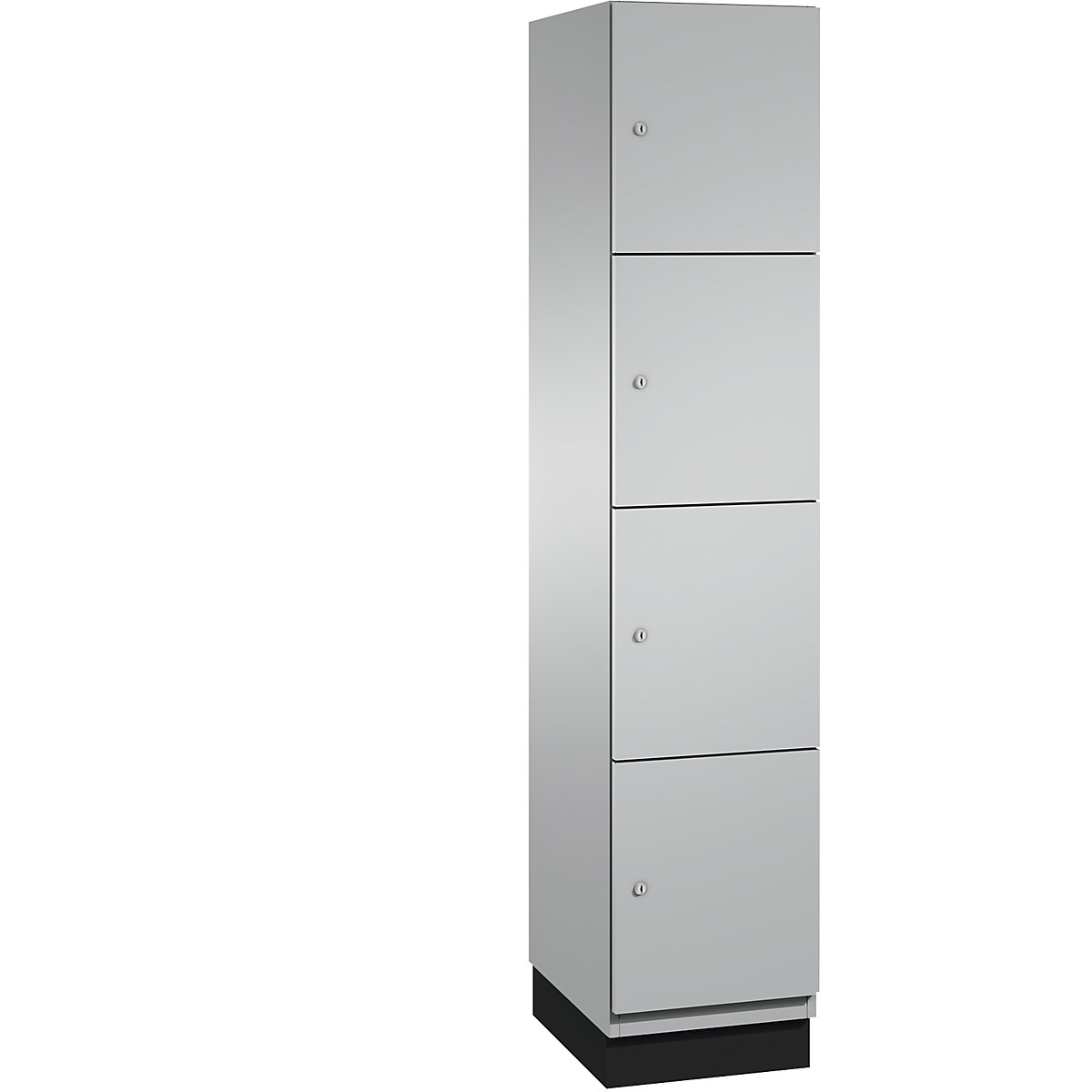CAMBIO compartment locker with sheet steel doors – C+P, 4 compartments, width 400 mm, body white aluminium / door white aluminium-8