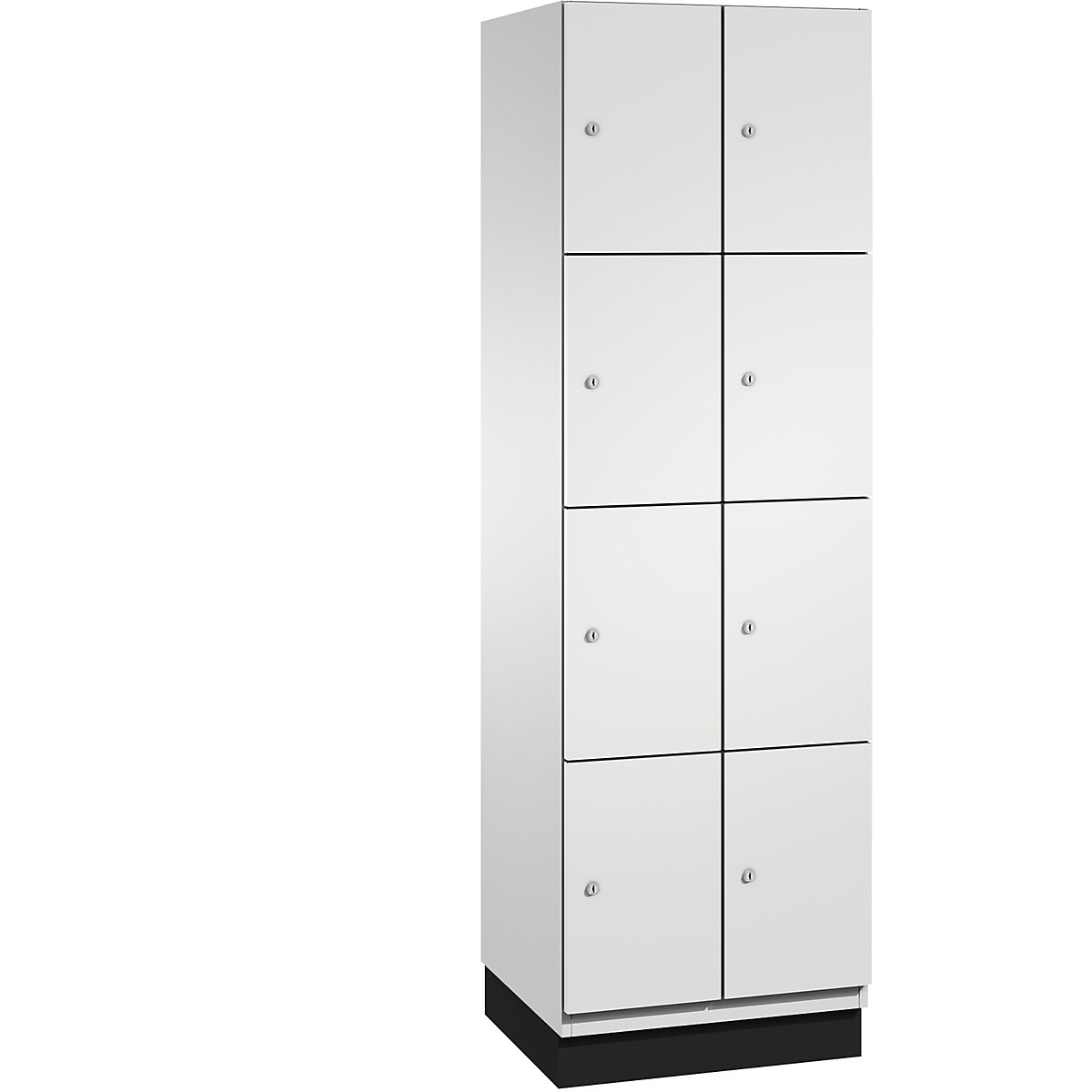 CAMBIO compartment locker with sheet steel doors – C+P, 8 compartments, width 600 mm, body light grey / door light grey-13