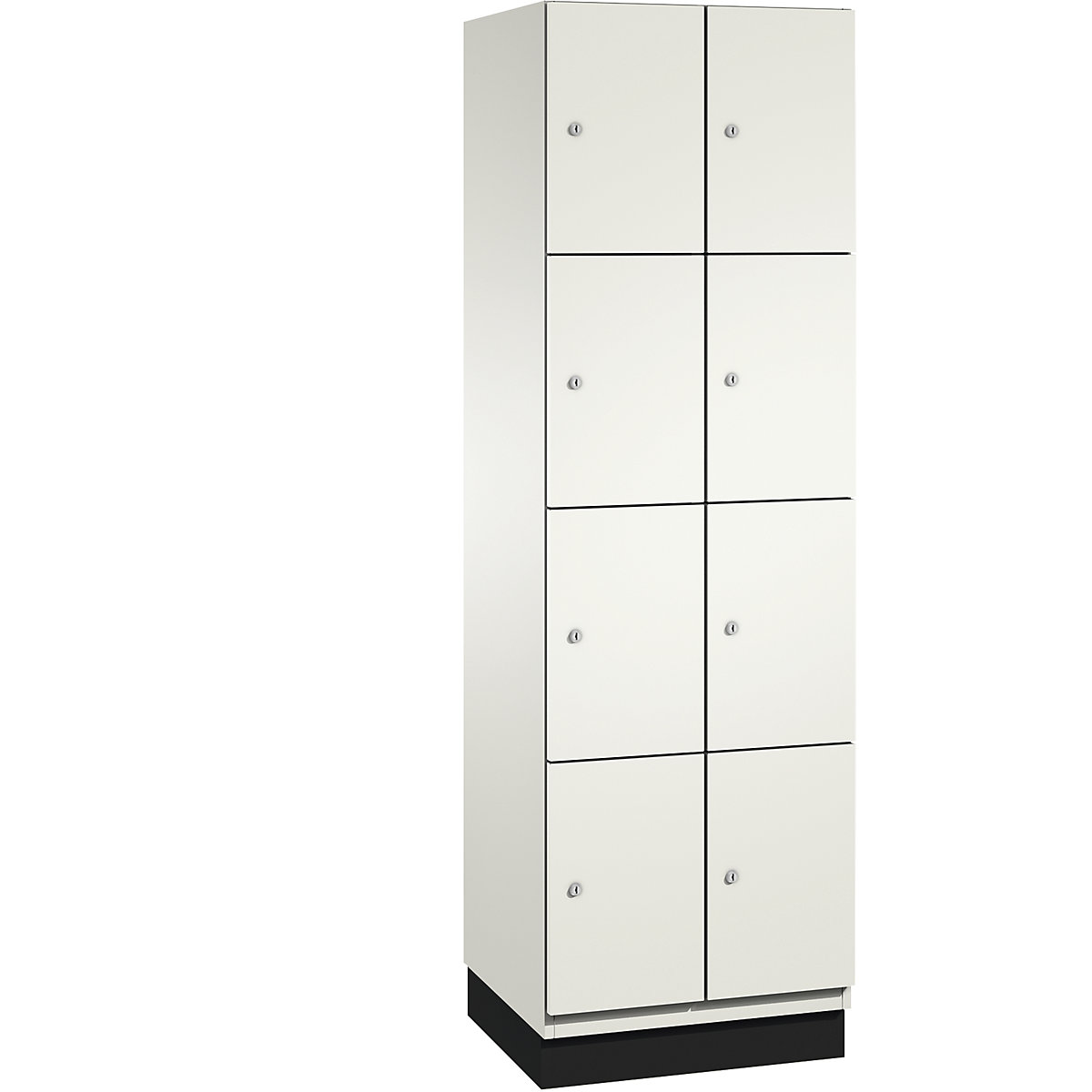 CAMBIO compartment locker with sheet steel doors – C+P, 8 compartments, width 600 mm, body pure white / door pure white-10