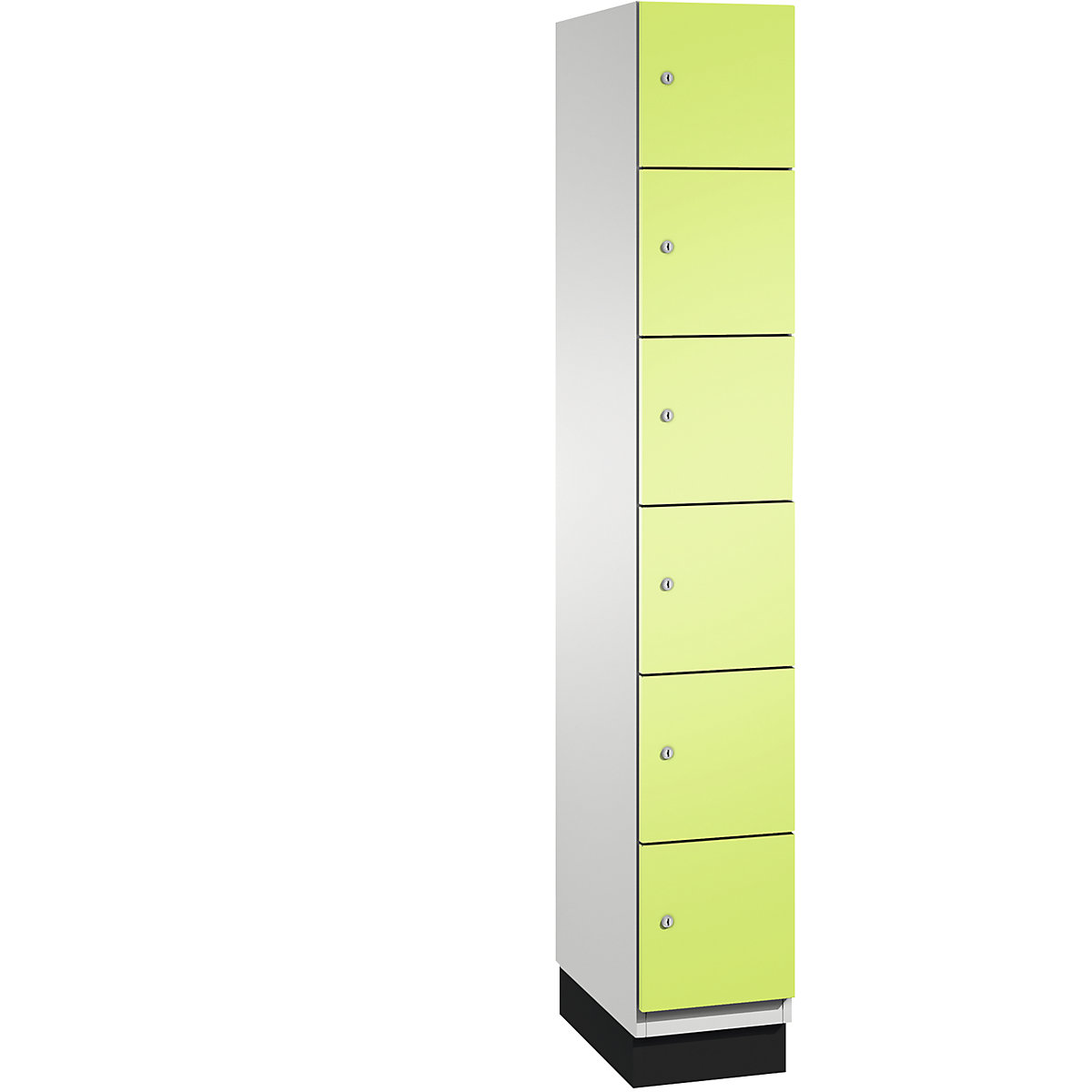 CAMBIO compartment locker with sheet steel doors – C+P, 6 compartments, width 300 mm, body light grey / door viridian green-3