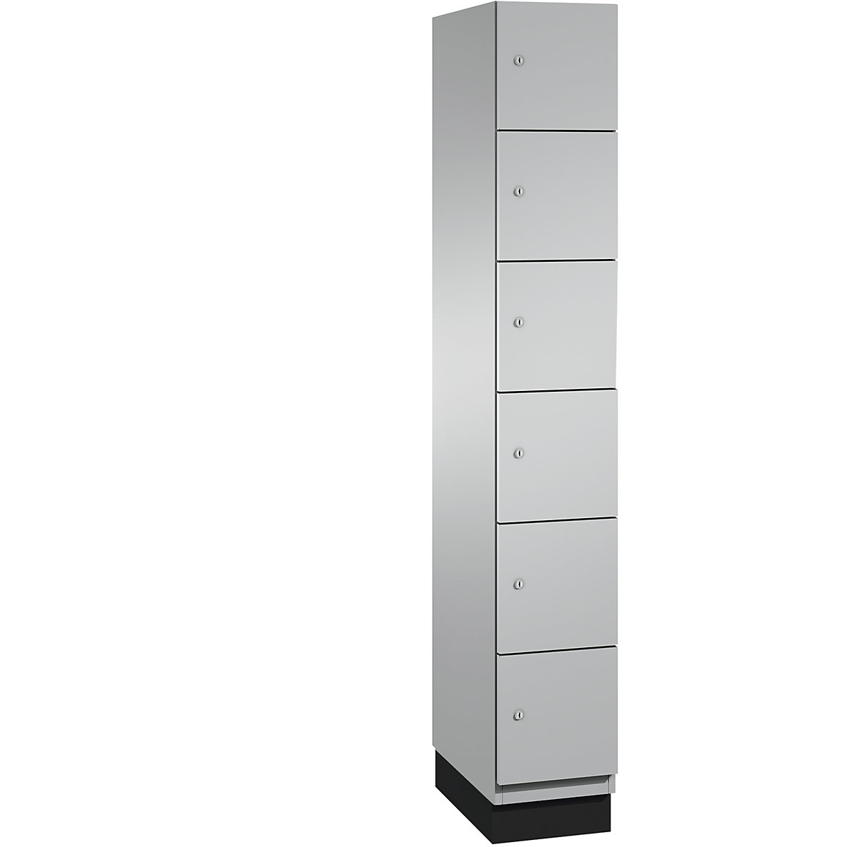 CAMBIO compartment locker with sheet steel doors – C+P, 6 compartments, width 300 mm, body white aluminium / door white aluminium-7