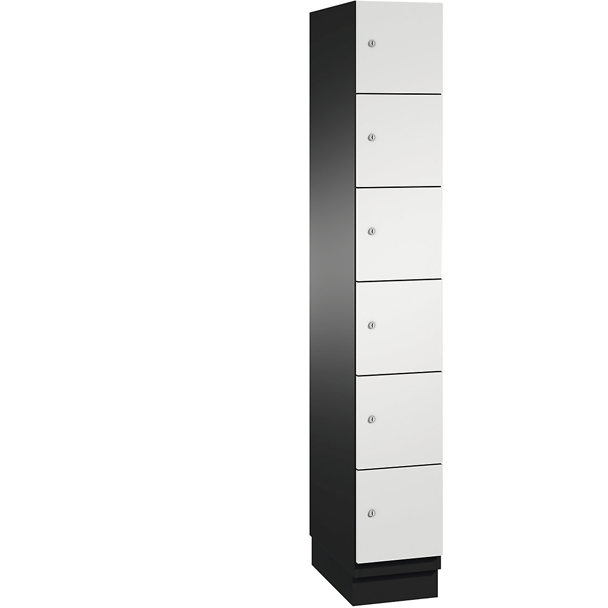 CAMBIO compartment locker with sheet steel doors – C+P, 6 compartments, width 300 mm, body black grey / door light grey-10