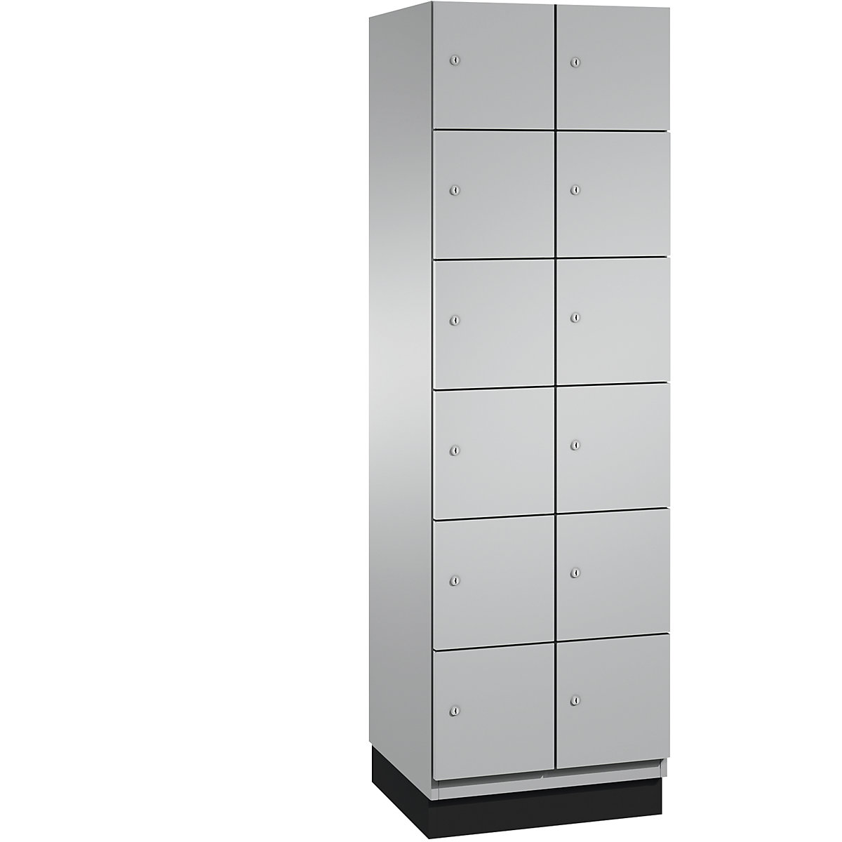 CAMBIO compartment locker with sheet steel doors – C+P, 12 compartments, width 600 mm, body white aluminium / door white aluminium-13