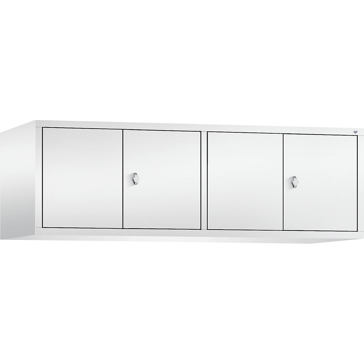 CLASSIC add-on cupboard, doors close in the middle – C+P, 4 compartments, compartment width 400 mm, traffic white-13