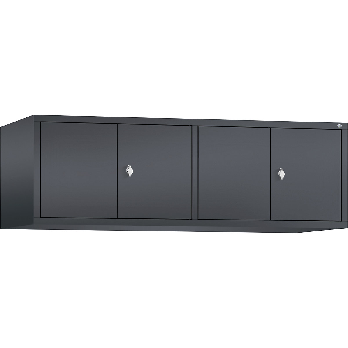 CLASSIC add-on cupboard, doors close in the middle – C+P, 4 compartments, compartment width 400 mm, black grey-8