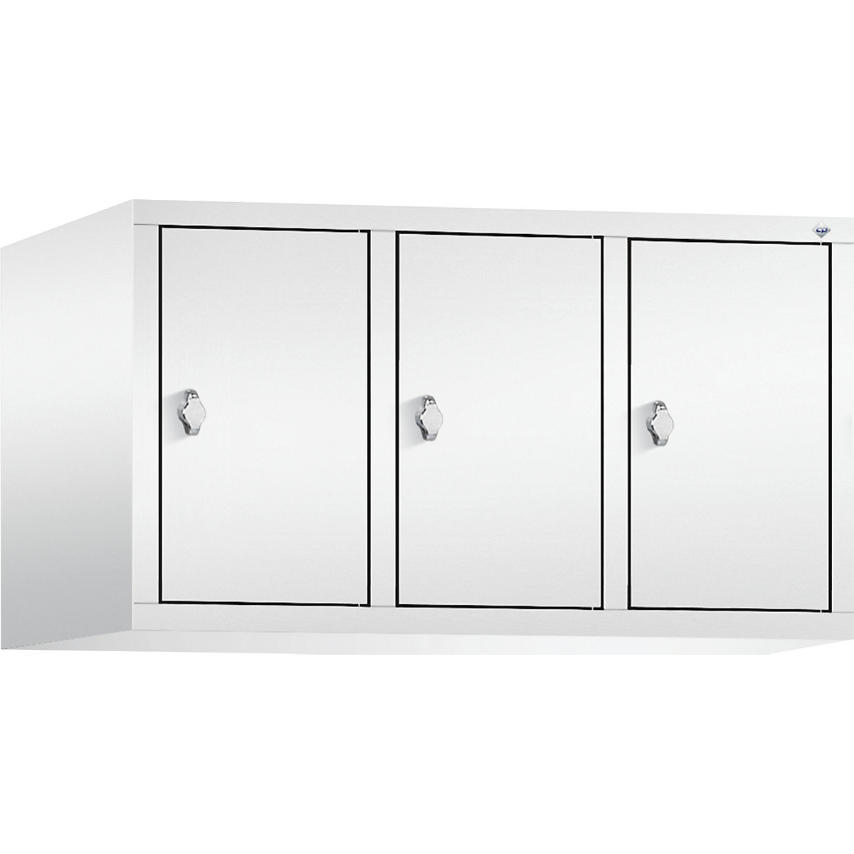 CLASSIC add-on cupboard – C+P, 3 compartments, compartment width 300 mm, traffic white-10