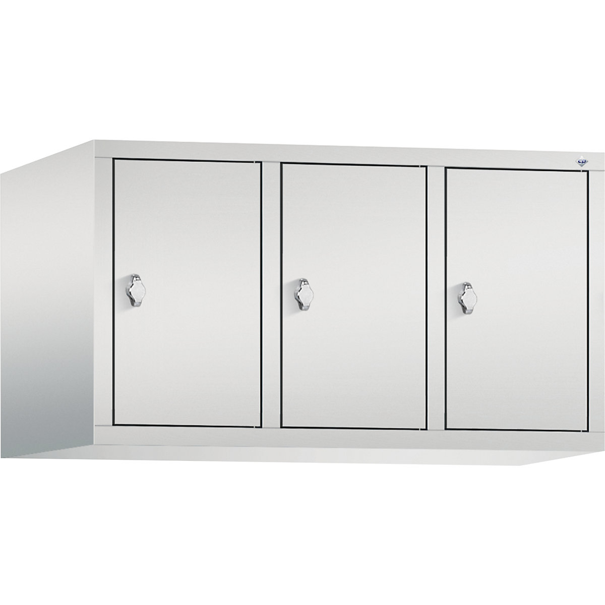 CLASSIC add-on cupboard – C+P, 3 compartments, compartment width 300 mm, light grey-6