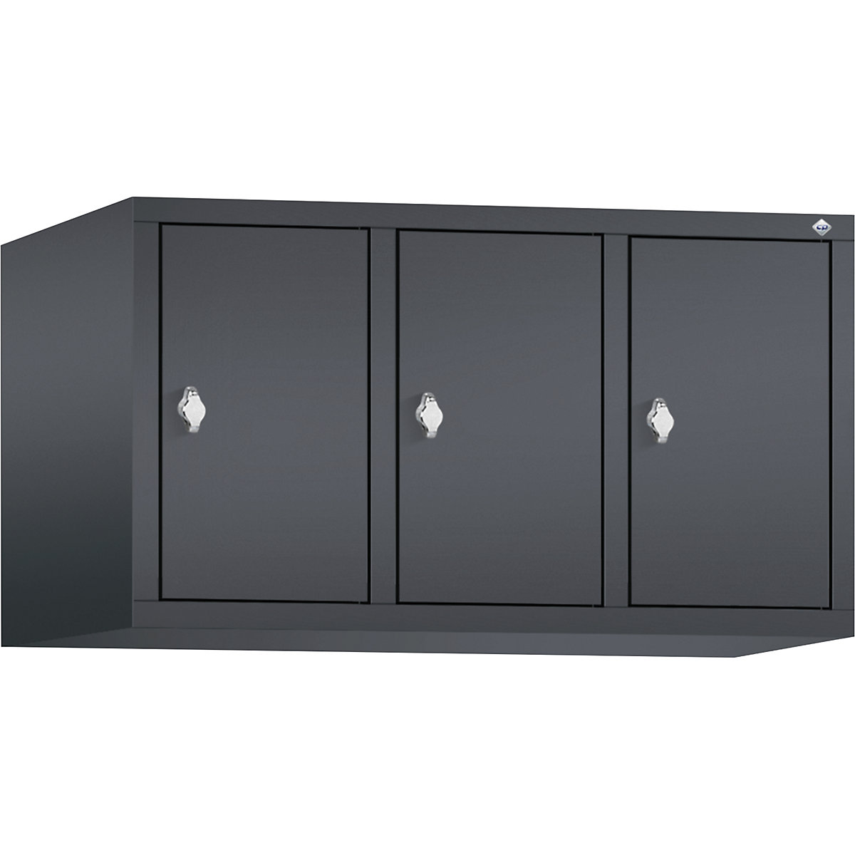 CLASSIC add-on cupboard – C+P, 3 compartments, compartment width 300 mm, black grey-5