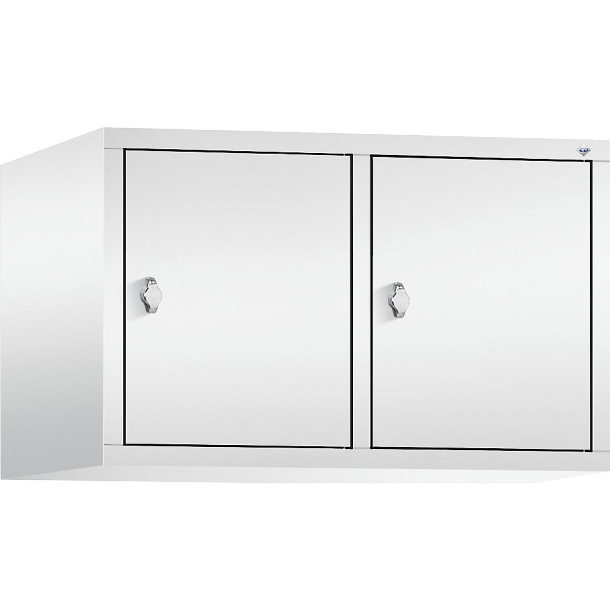 CLASSIC add-on cupboard – C+P, 2 compartments, compartment width 400 mm, traffic white-3