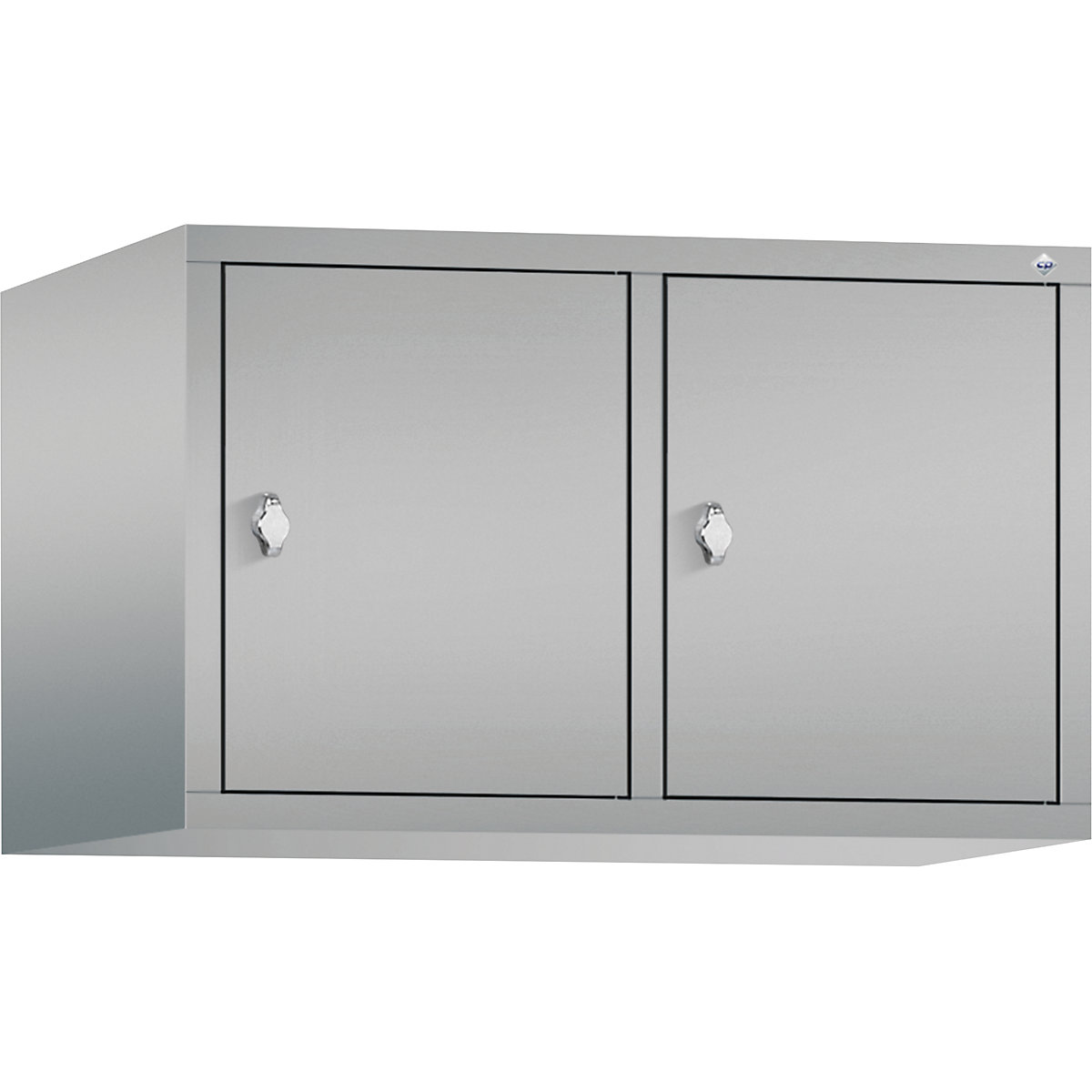 CLASSIC add-on cupboard – C+P, 2 compartments, compartment width 400 mm, white aluminium-6