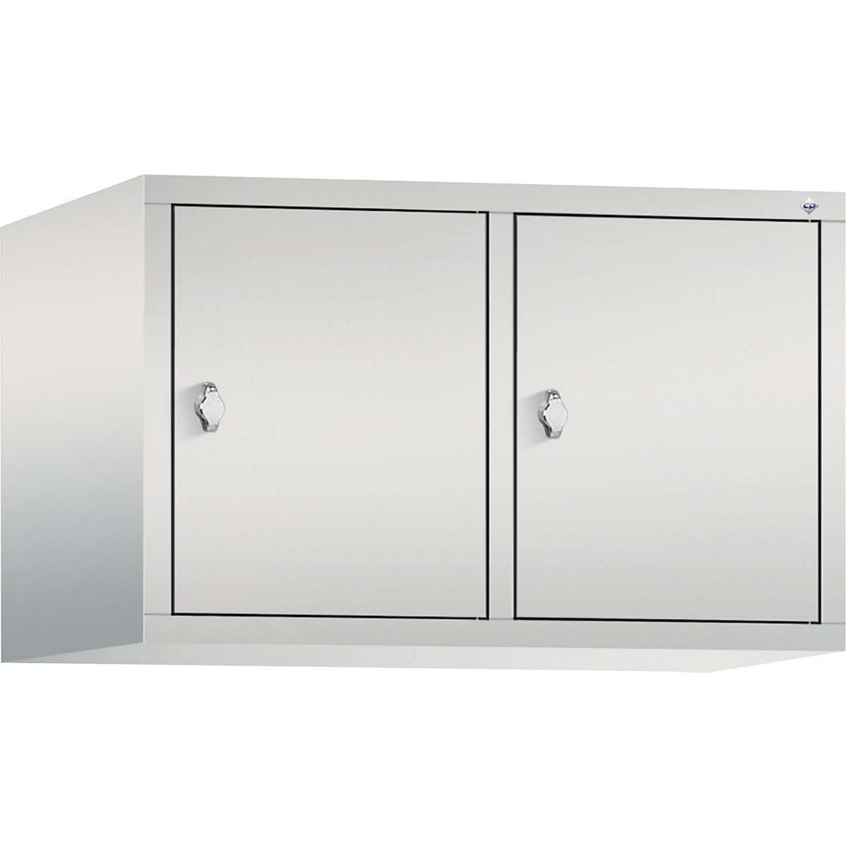 CLASSIC add-on cupboard – C+P, 2 compartments, compartment width 400 mm, light grey-4