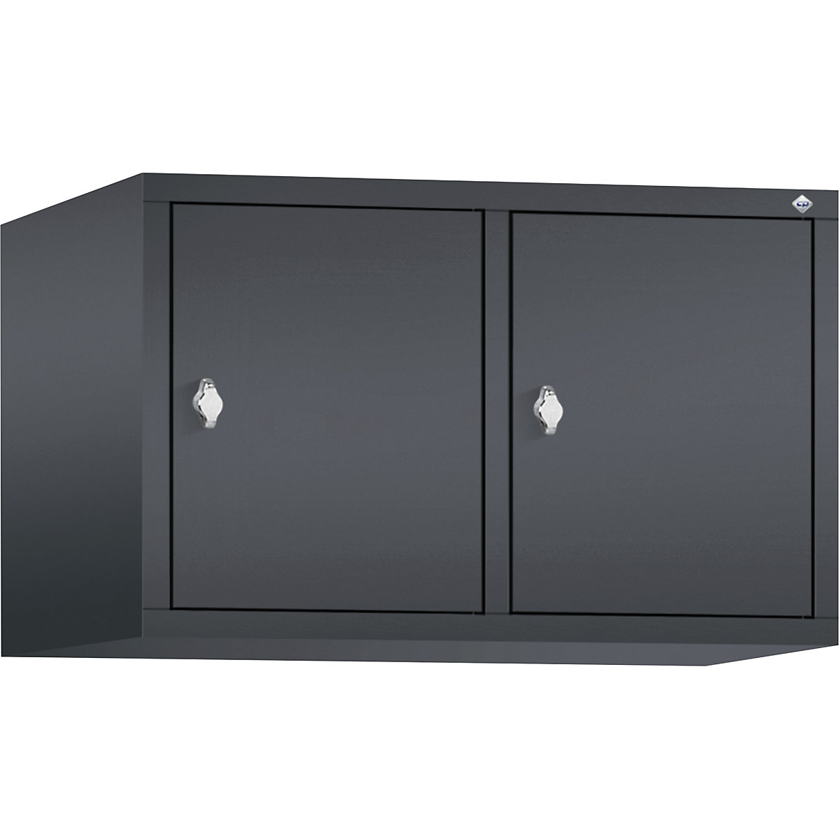CLASSIC add-on cupboard – C+P, 2 compartments, compartment width 400 mm, black grey-7