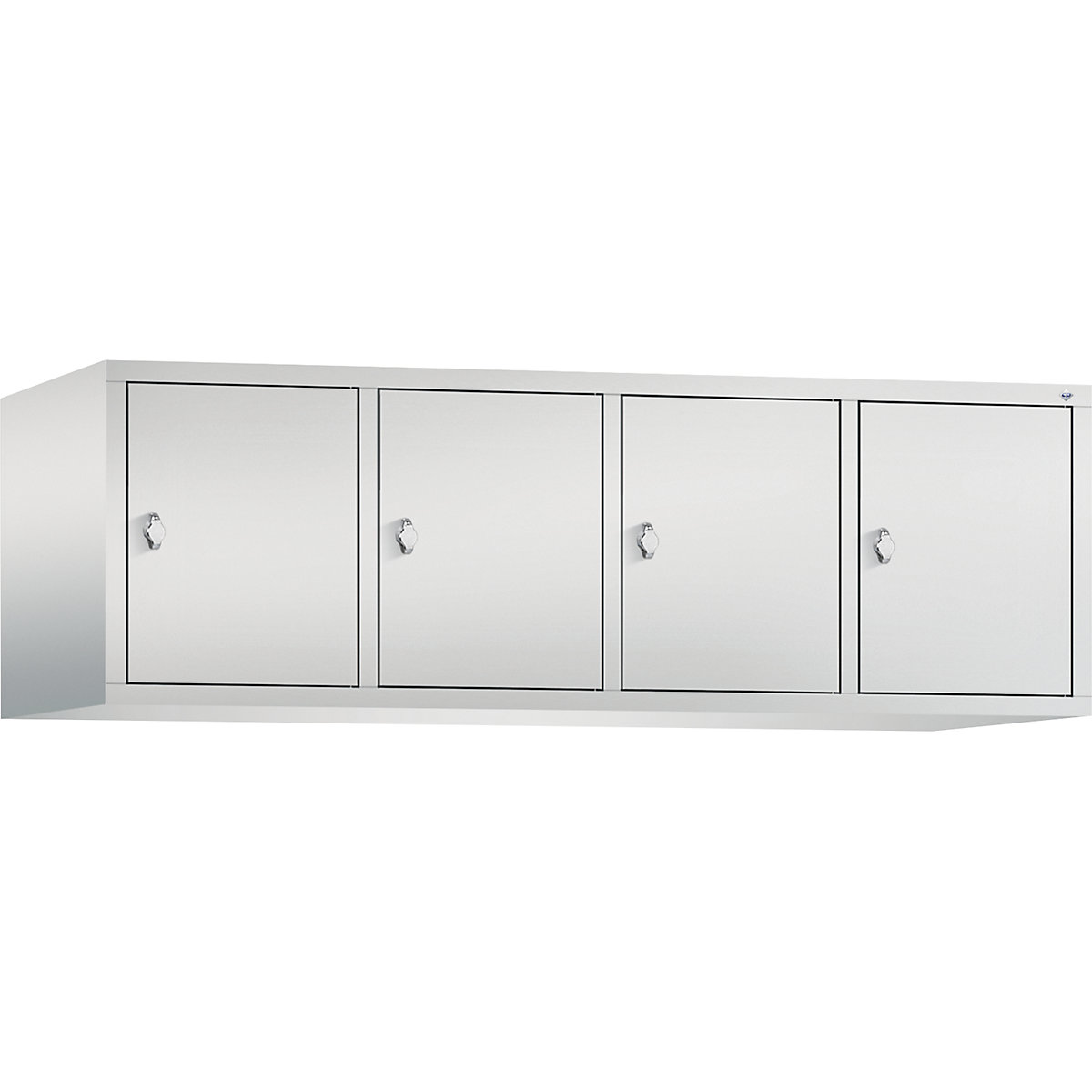 CLASSIC add-on cupboard – C+P, 4 compartments, compartment width 400 mm, light grey-3