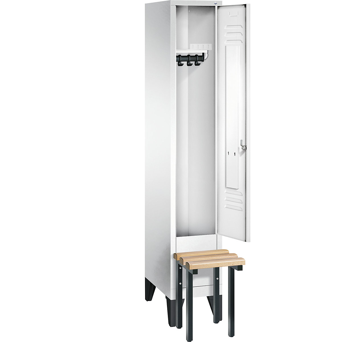 CLASSIC cloakroom locker with bench mounted in front – C+P (Product illustration 26)-25