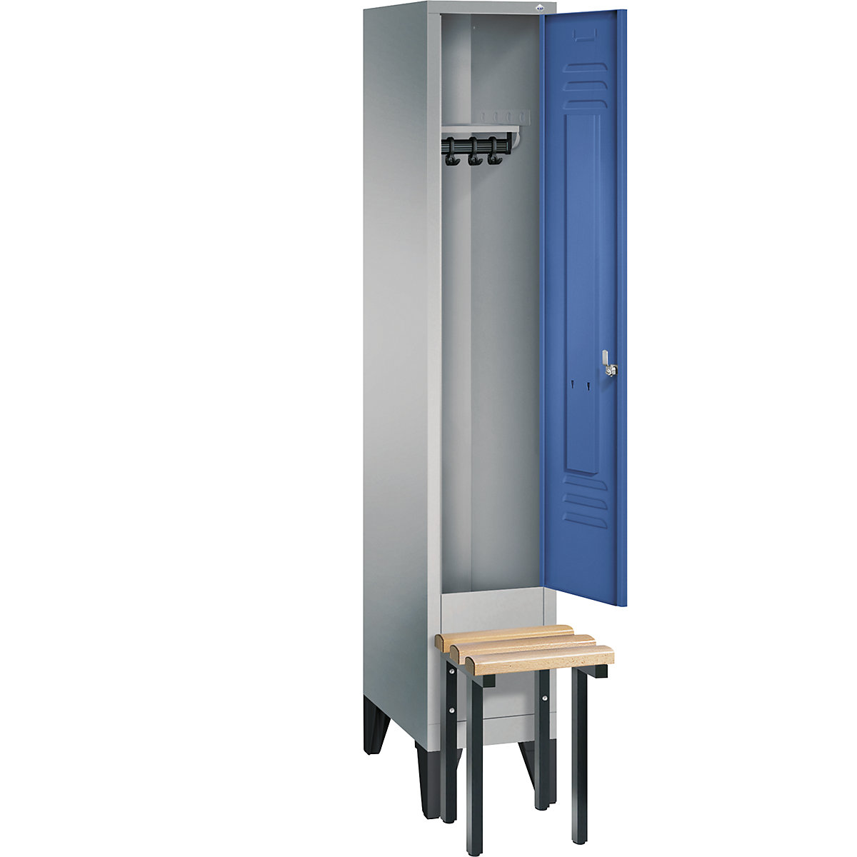 CLASSIC cloakroom locker with bench mounted in front – C+P (Product illustration 24)-23