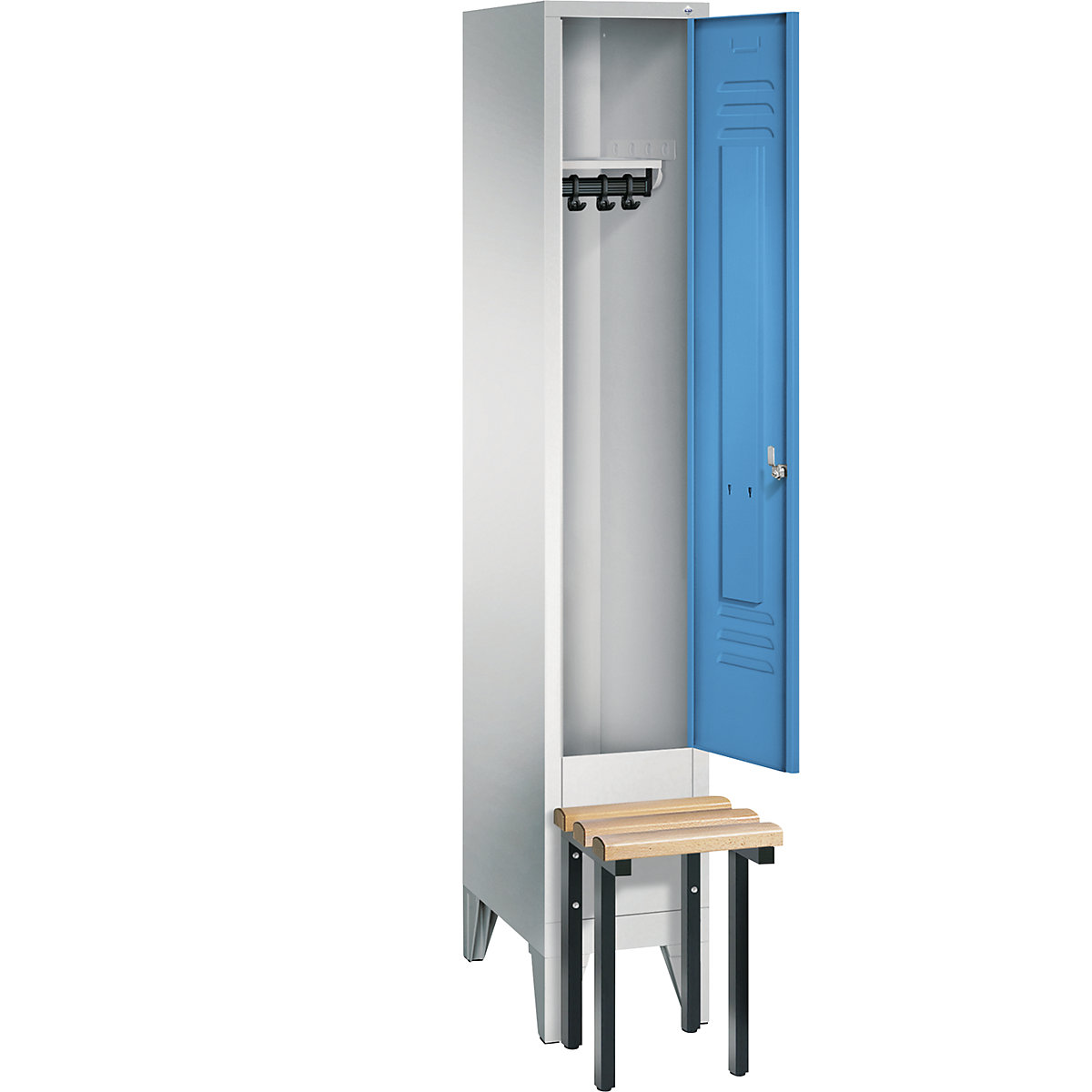 CLASSIC cloakroom locker with bench mounted in front – C+P (Product illustration 28)-27