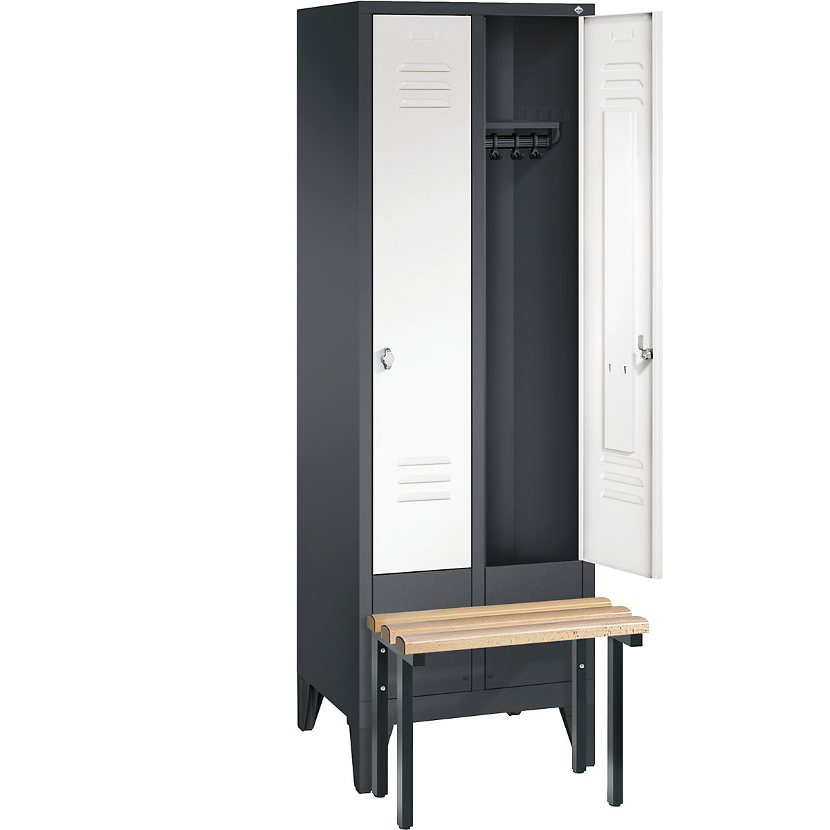 CLASSIC cloakroom locker with bench mounted in front – C+P (Product illustration 22)-21