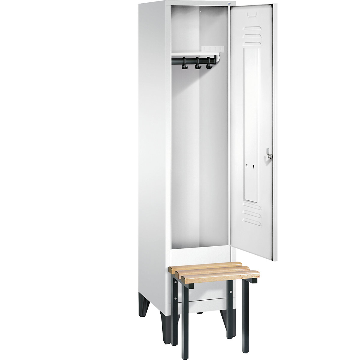 CLASSIC cloakroom locker with bench mounted in front – C+P (Product illustration 28)-27