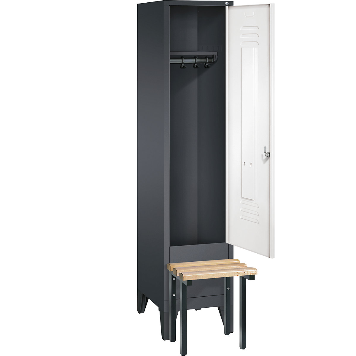 CLASSIC cloakroom locker with bench mounted in front – C+P (Product illustration 17)-16
