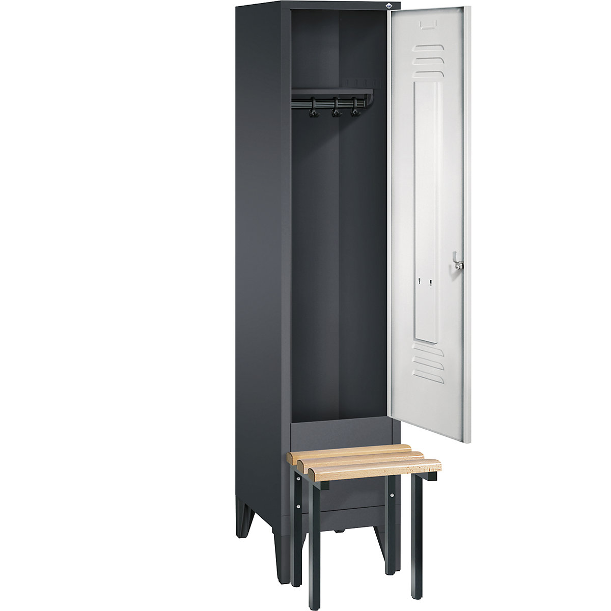 CLASSIC cloakroom locker with bench mounted in front – C+P (Product illustration 21)-20