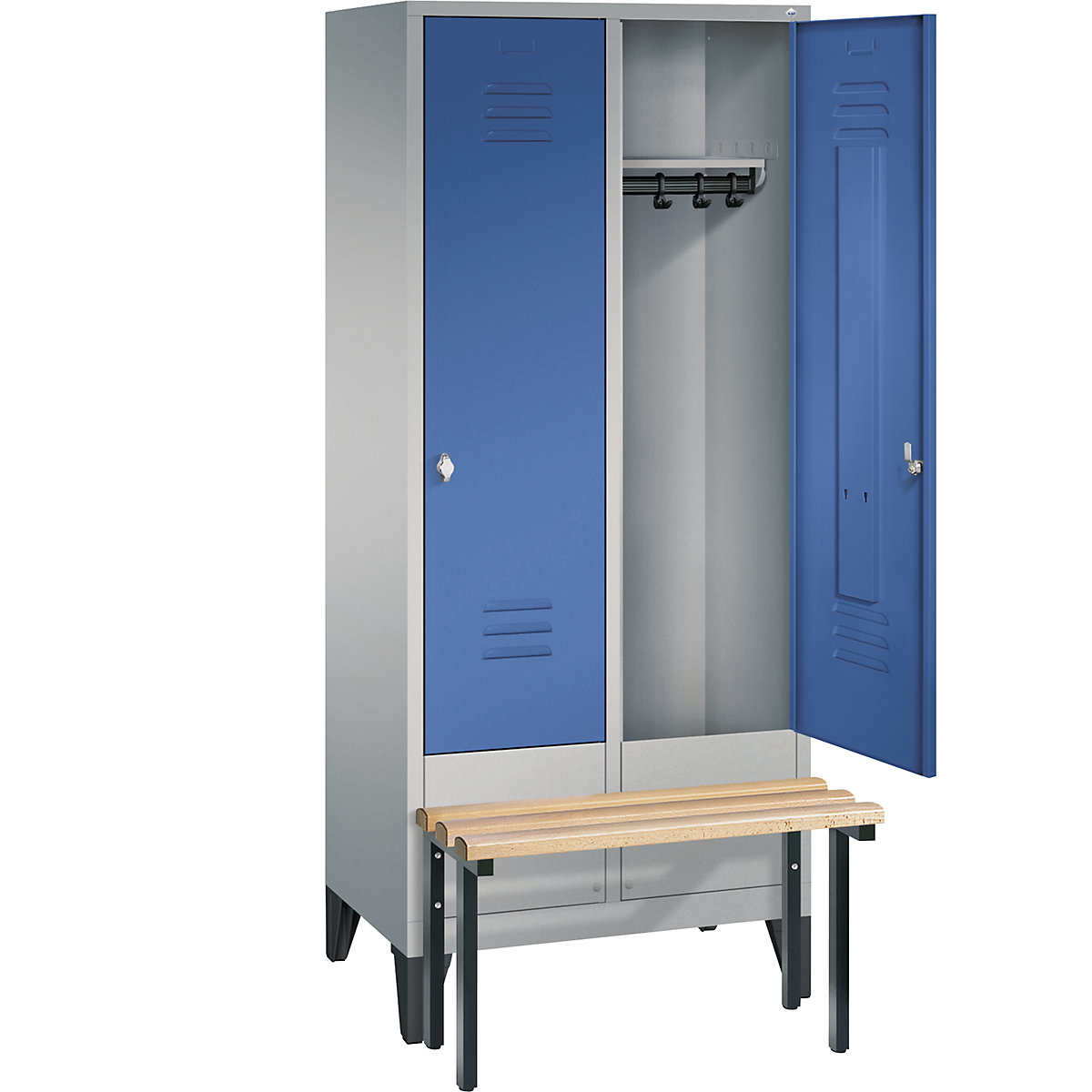 CLASSIC cloakroom locker with bench mounted in front – C+P (Product illustration 27)-26