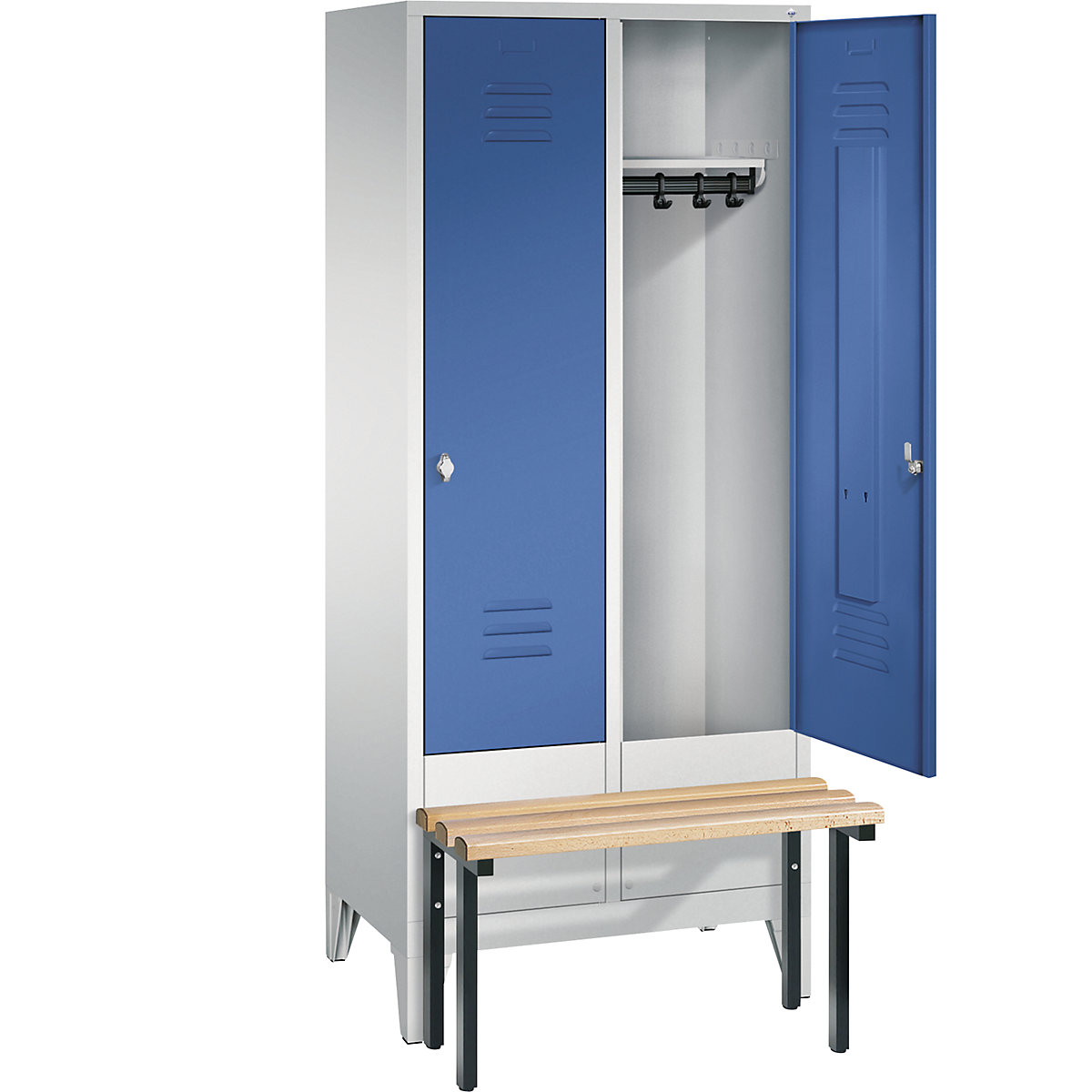 CLASSIC cloakroom locker with bench mounted in front – C+P (Product illustration 19)-18