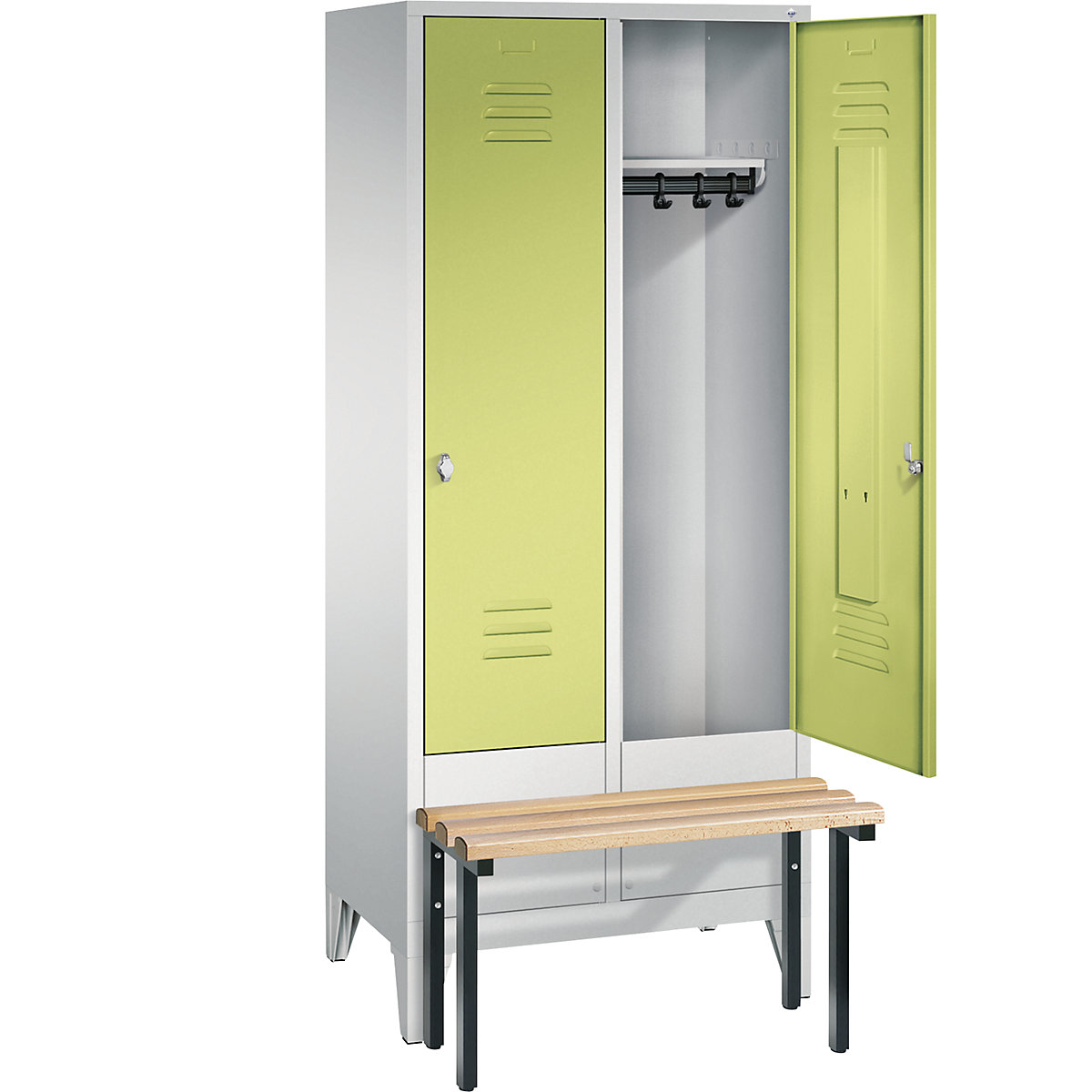 CLASSIC cloakroom locker with bench mounted in front – C+P (Product illustration 22)-21