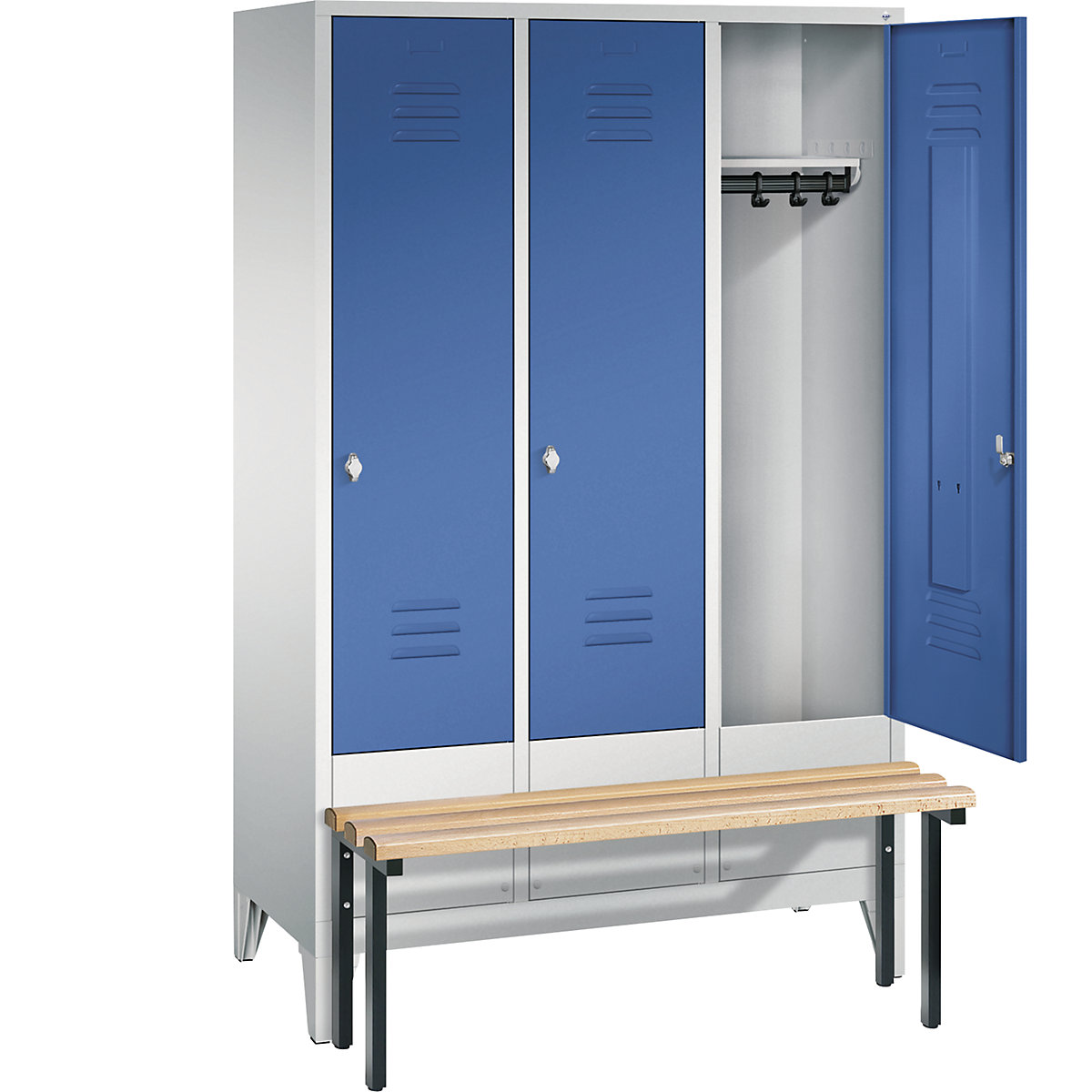 CLASSIC cloakroom locker with bench mounted in front – C+P (Product illustration 16)-15