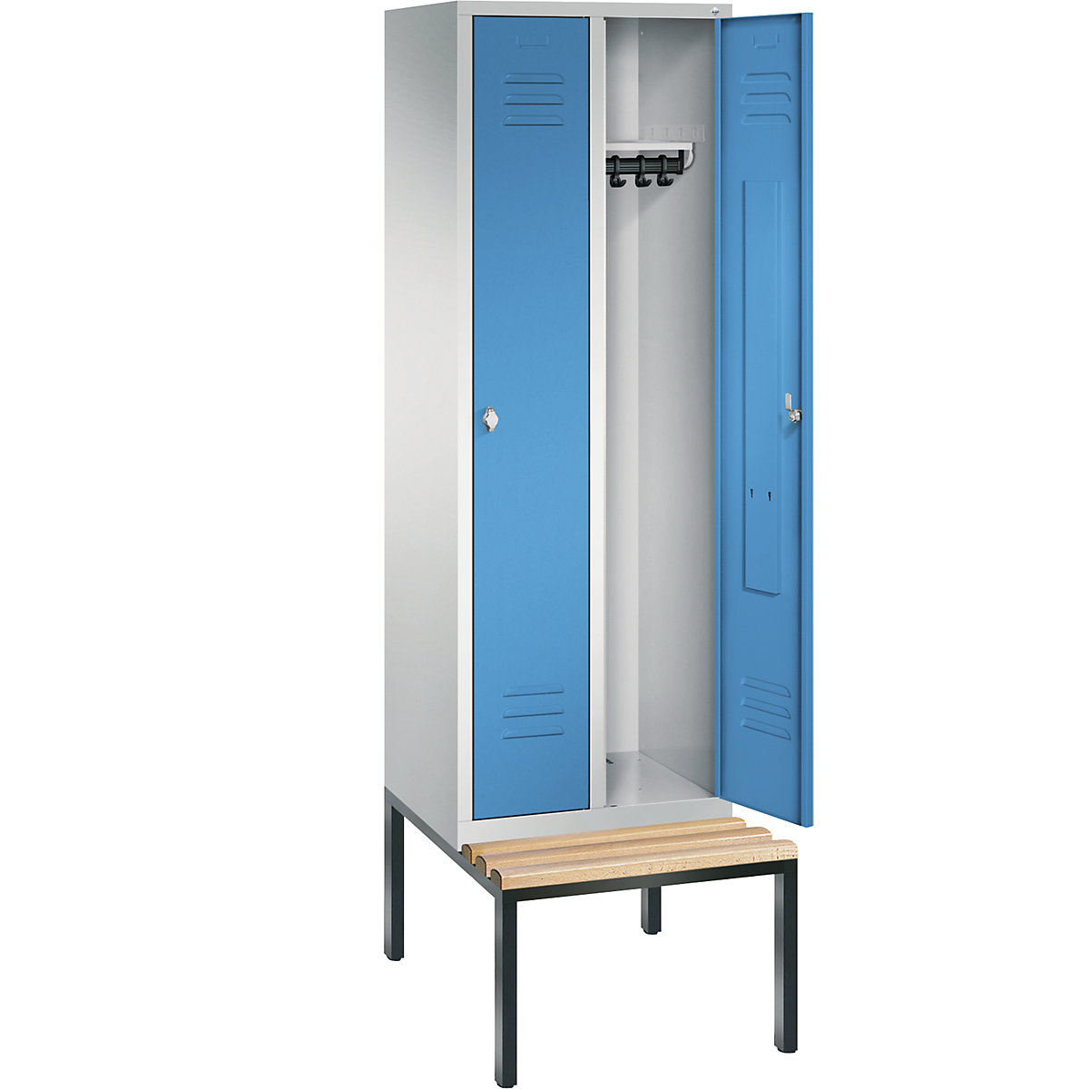 CLASSIC cloakroom locker with bench mounted underneath – C+P (Product illustration 2)-1