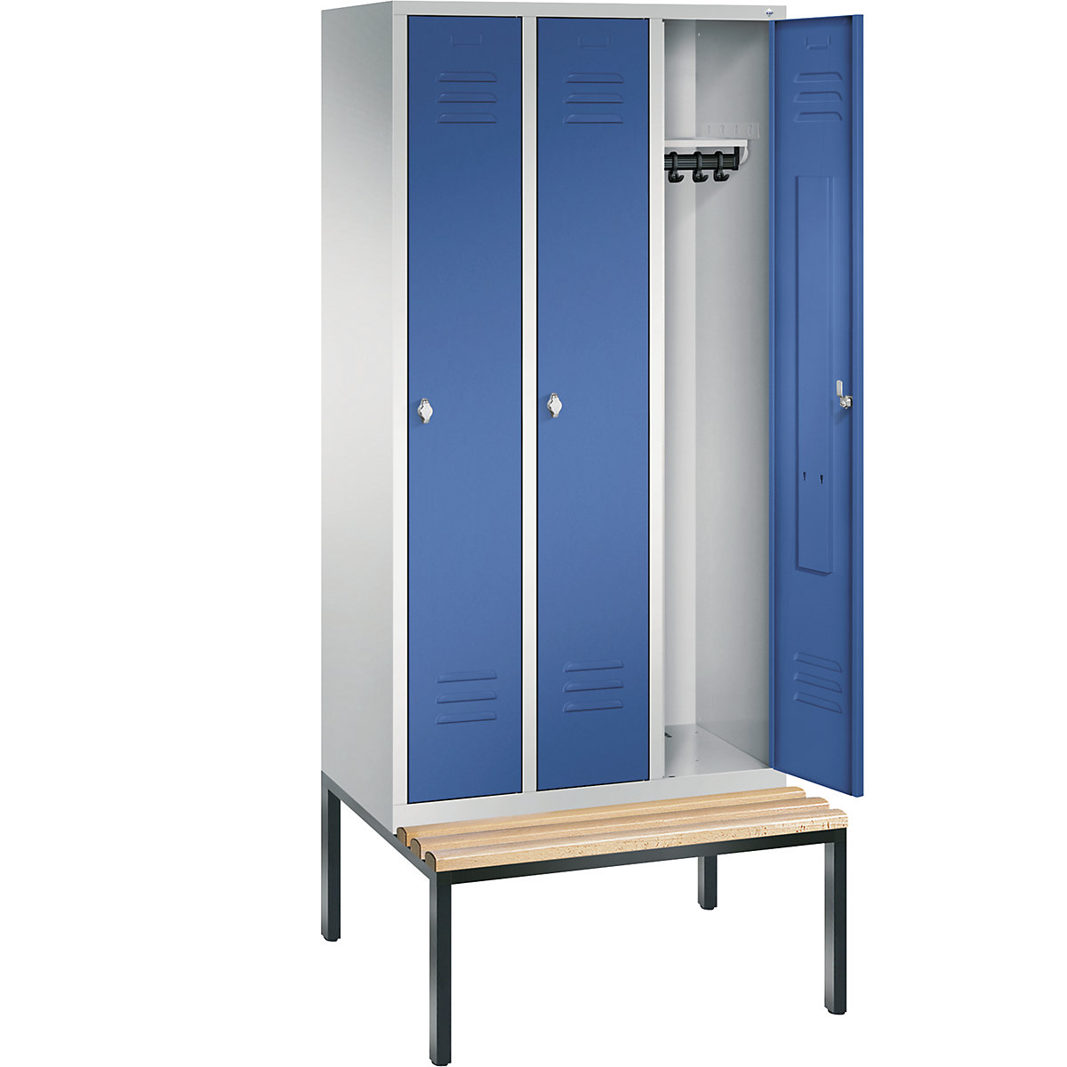 CLASSIC cloakroom locker with bench mounted underneath – C+P (Product illustration 2)-1