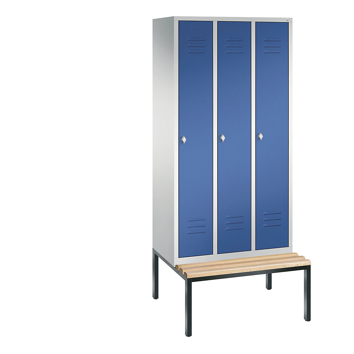 CLASSIC cloakroom locker with bench mounted underneath – C+P