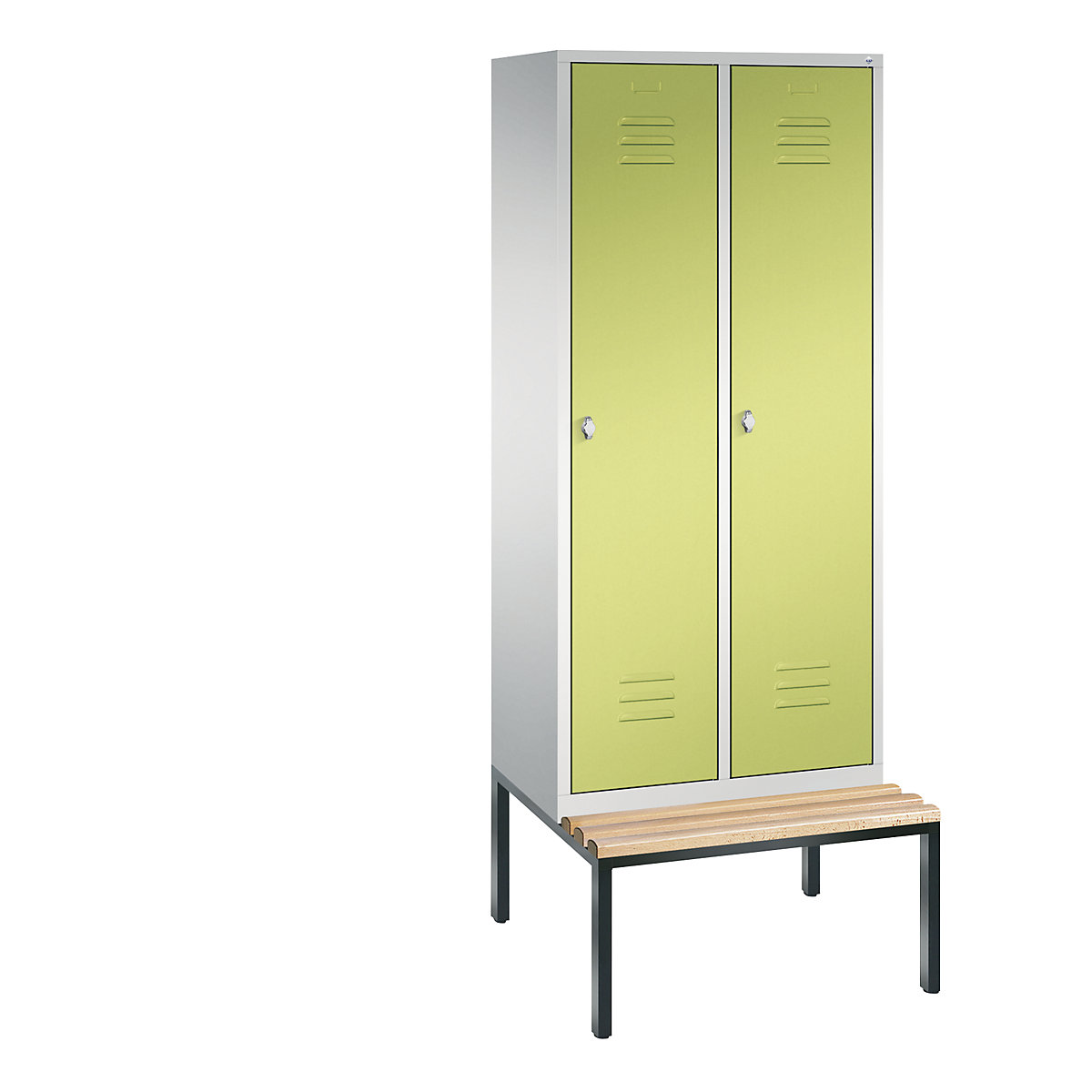 CLASSIC cloakroom locker with bench mounted underneath – C+P