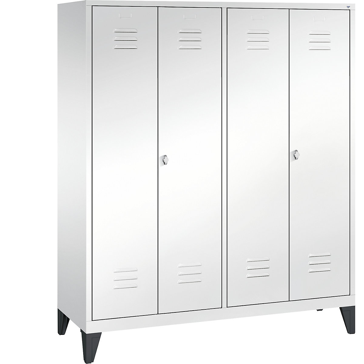 CLASSIC cloakroom locker with feet, doors close in the middle – C+P