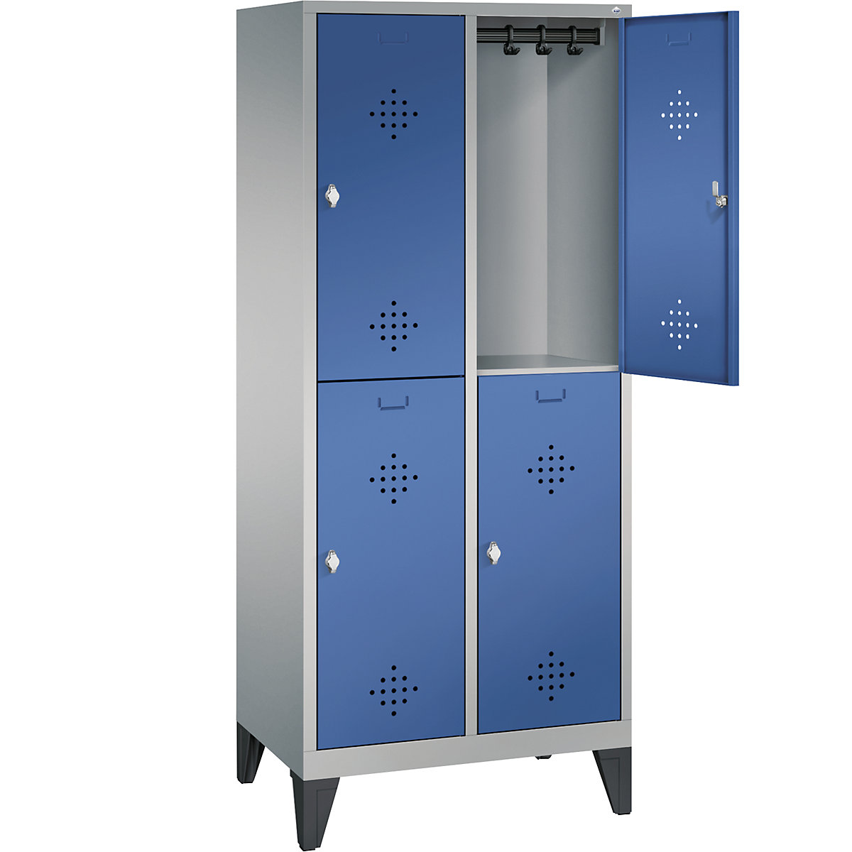 CLASSIC cloakroom locker with feet, double tier – C+P (Product illustration 17)-16