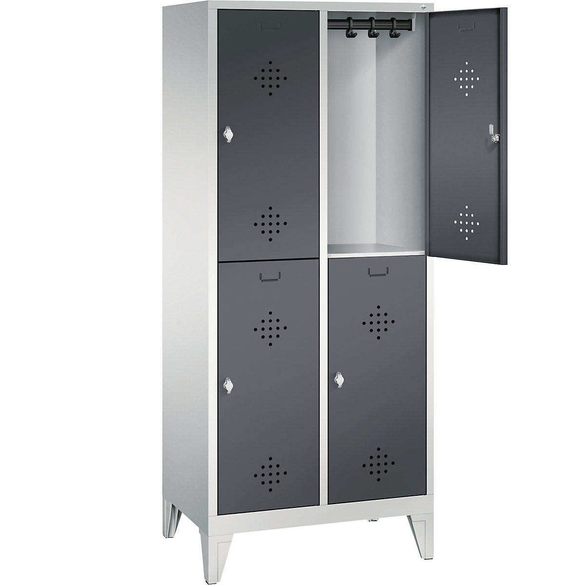 CLASSIC cloakroom locker with feet, double tier – C+P (Product illustration 24)-23