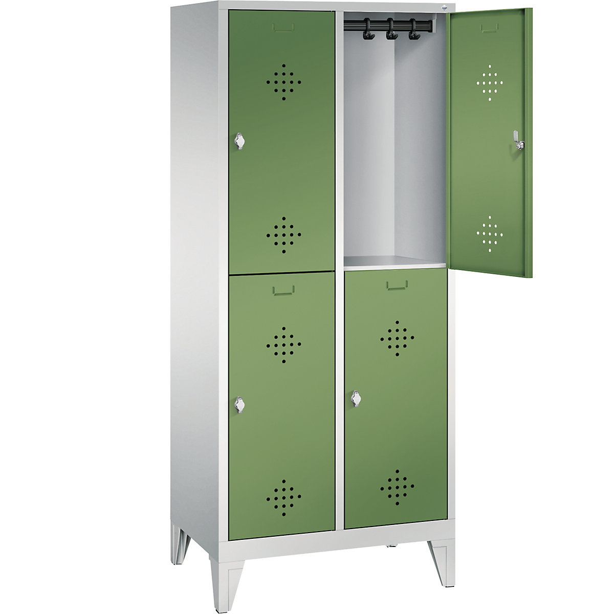 CLASSIC cloakroom locker with feet, double tier – C+P (Product illustration 20)-19