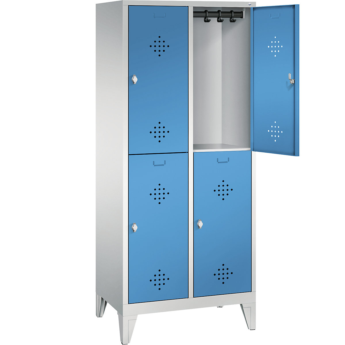 CLASSIC cloakroom locker with feet, double tier – C+P (Product illustration 18)-17