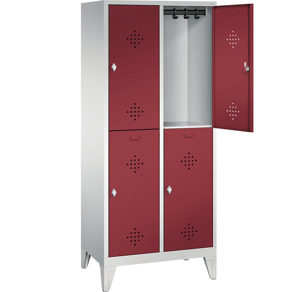 CLASSIC cloakroom locker with feet, double tier – C+P (Product illustration 25)-24