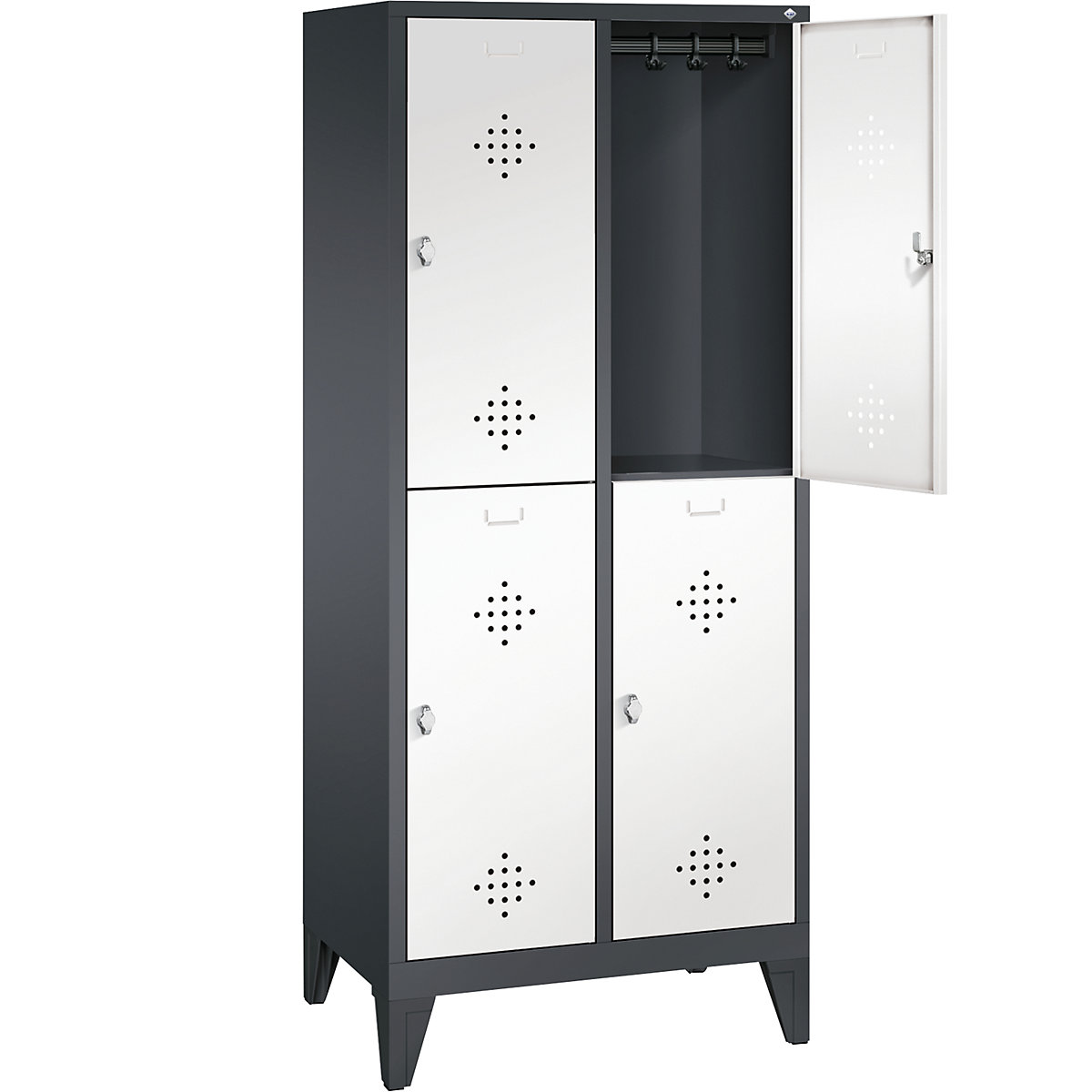 CLASSIC cloakroom locker with feet, double tier – C+P (Product illustration 26)-25